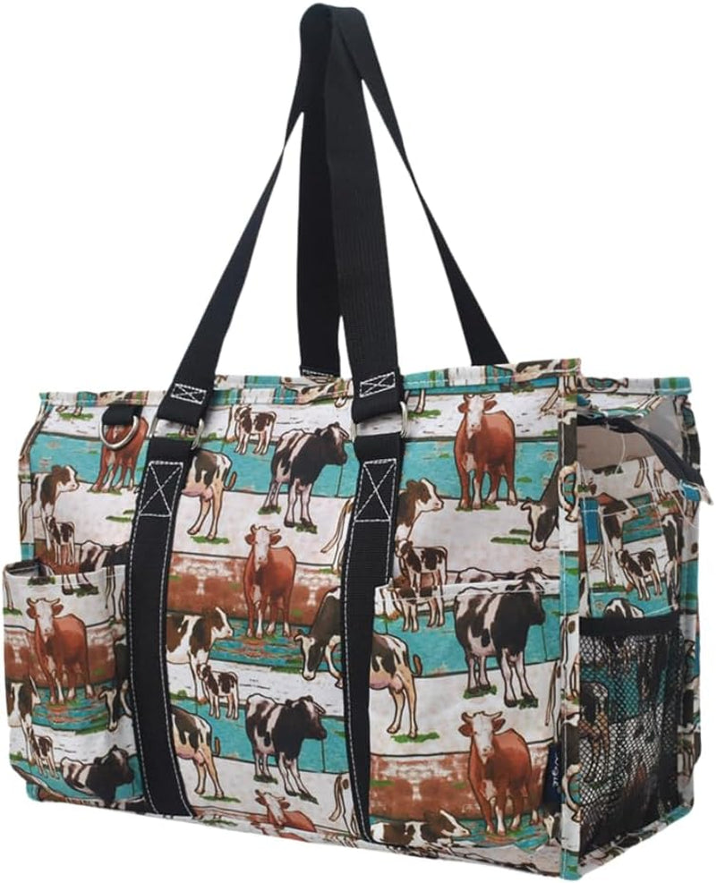 Utility Water Resistant Tote Bag, Top Zipper Closure, Perfect Gifts for Working Women, Nurses, Gym Bag