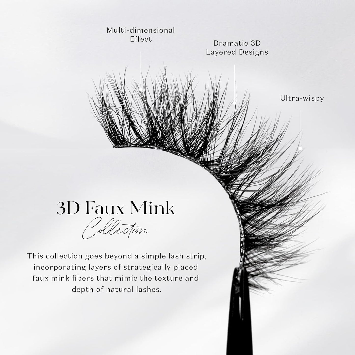 3D Mykonos Flare Faux Mink Strip Eyelashes, False Eyelashes Dramatic Look, Reusable False Lashes, Fake Lashes Pack, Lash Strips with Luxury Silk like Fibers, No Lash Glue Included
