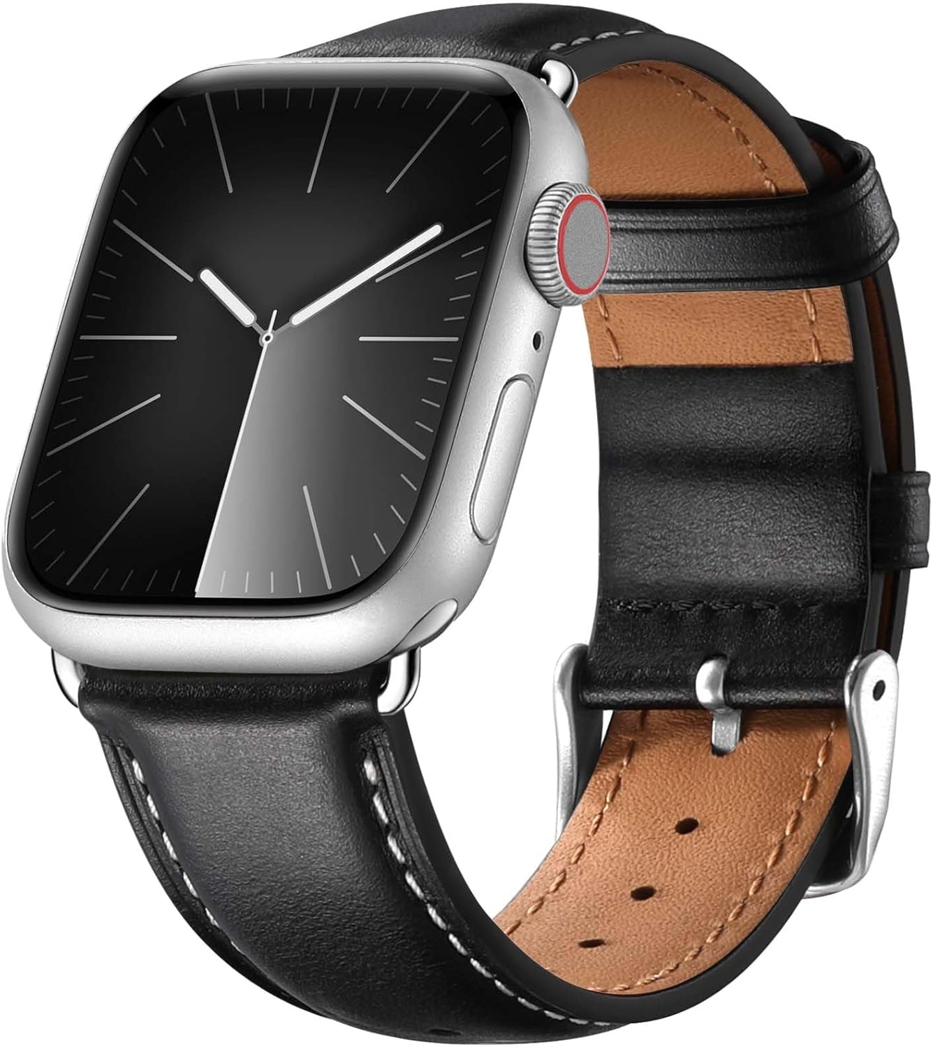 Leather Bands Compatible with Apple Watch Bands 49Mm 46Mm 45Mm 44Mm 42Mm 40Mm for Men Women, Vintage Genuine Leather Wristband Replacement Bands for Iwatch Series 10 9 8 7 6 5 4 3 2 1 SE Ultra2