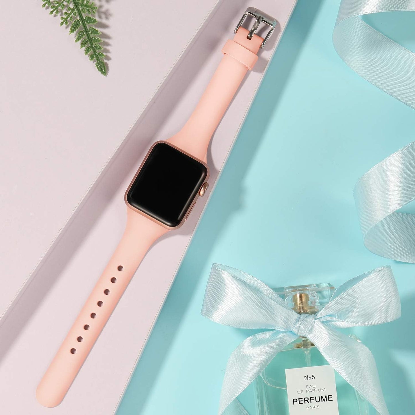 Slim Band Compatible with Apple Watch 40Mm 38Mm 41Mm 44Mm 42Mm 45Mm 46Mm 49Mm for Women Men, Soft Silicone Narrow Thin Sport Replacement Strap for Iwatch Series 10 9 8 7 6 5 4 3 2 1 Ultra SE