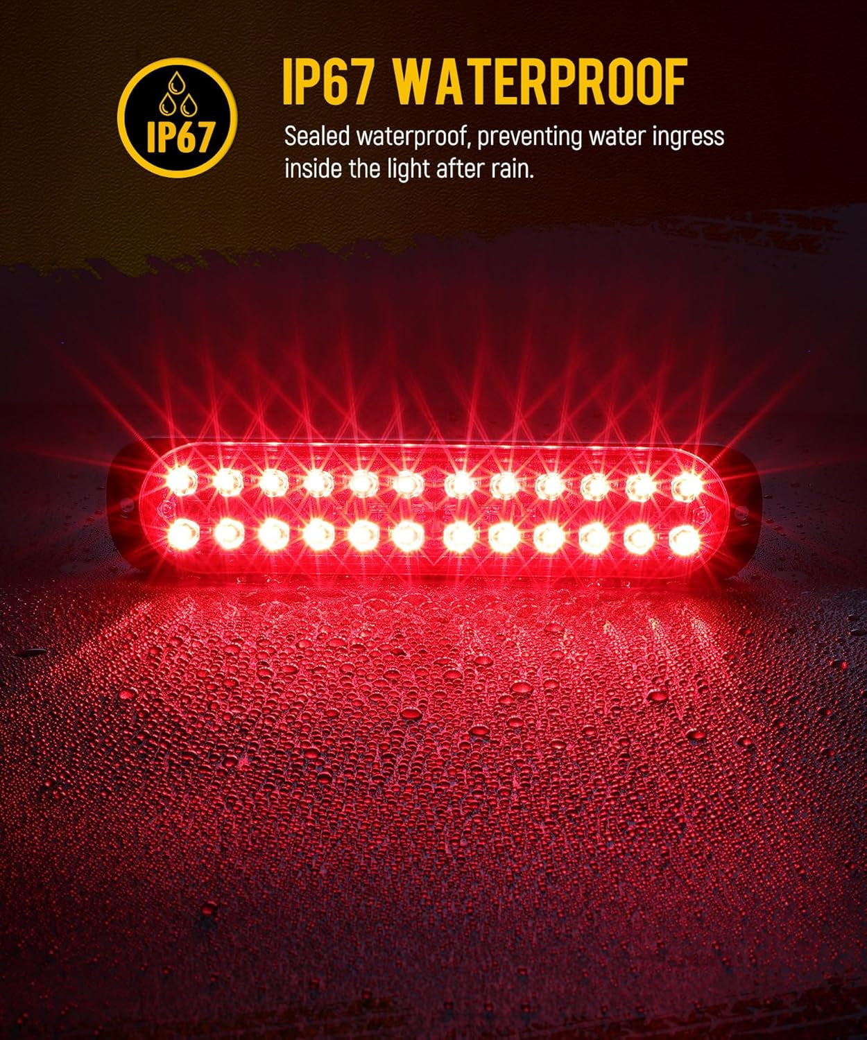 2Pcs 7.5 Inch Aluminum Housing Red 24Leds Trailer Stop Brake Turn Signal Tail Light, Surface Mount Marker Lights of Trailer Truck Tractor RV Pickup Golf Cart Motorcycle, IP67 Waterproof TRUCK DRIVER