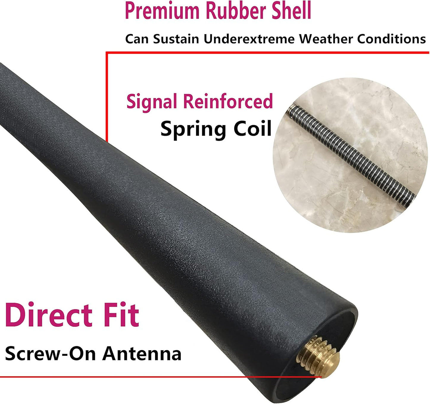 7 Inch Rubber Antenna for Toyota RAV4 (2008-2016), Toyota RAV4 EV (2012-2013), Toyota RAV4 Antenna - Car Wash Proof, Internal Copper Coil Antenna Mast Replacement