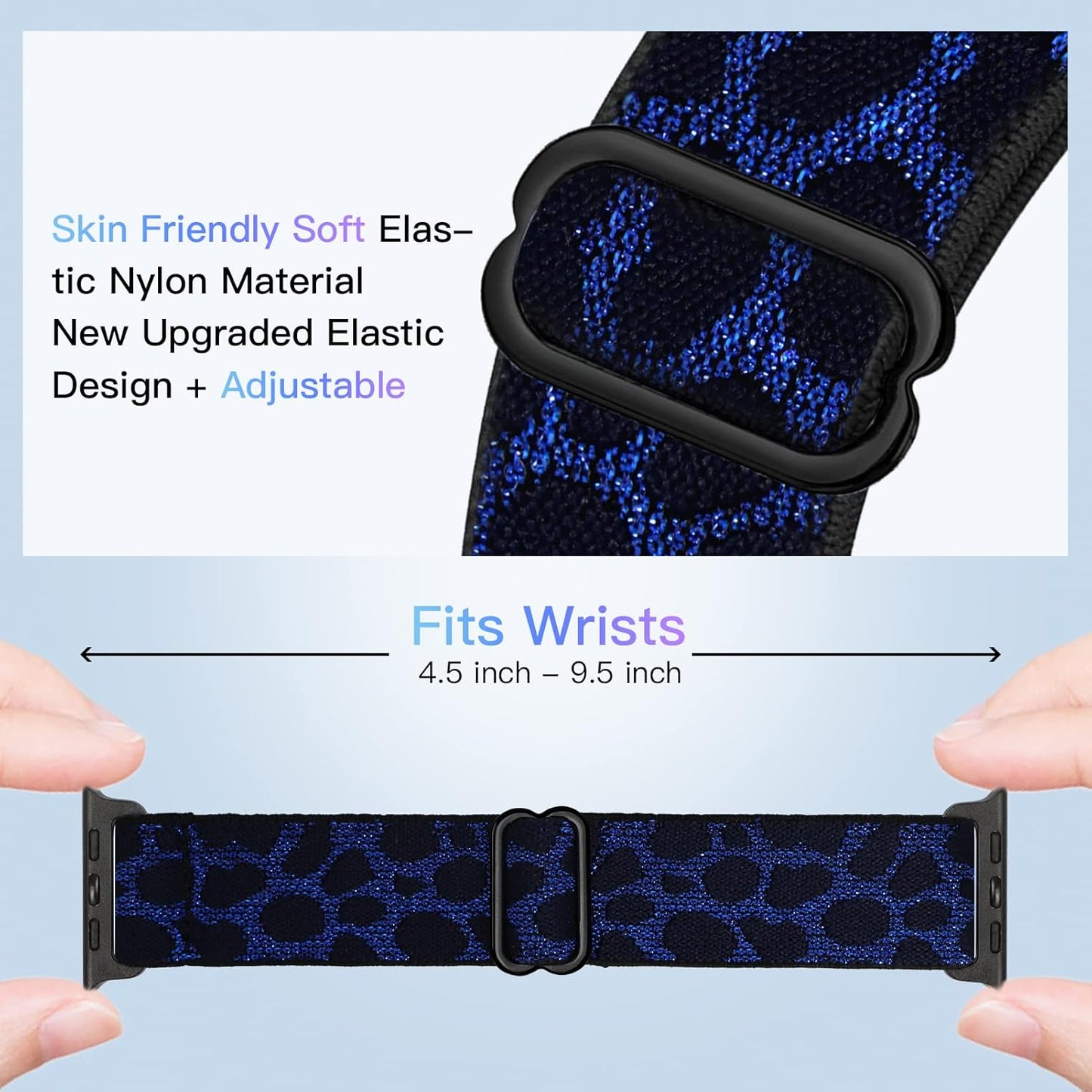 Stretchy Nylon Solo Loop Band Compatible with Apple Watch Band 49/45/44/42Mm 38/40/41Mm, Adjustable Braided Sport Elastic Wristbands Women Men Strap for Iwatch Series Ultra SE 8/7/6/5/4/3/2/1