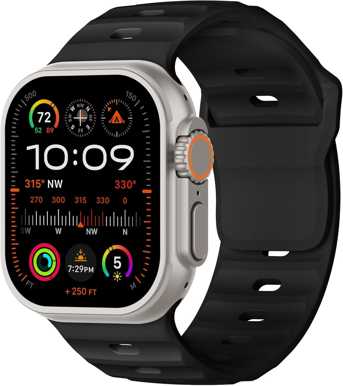 Sport Bands Compatible with Apple Watch Ultra 2 Band 49Mm 46Mm 45Mm 44Mm 42Mm for Men, Breathable Soft Wide Silicone Waterproof Strap for Iwatch Series 10 9 8 7 6 5 4 3 SE Ultra