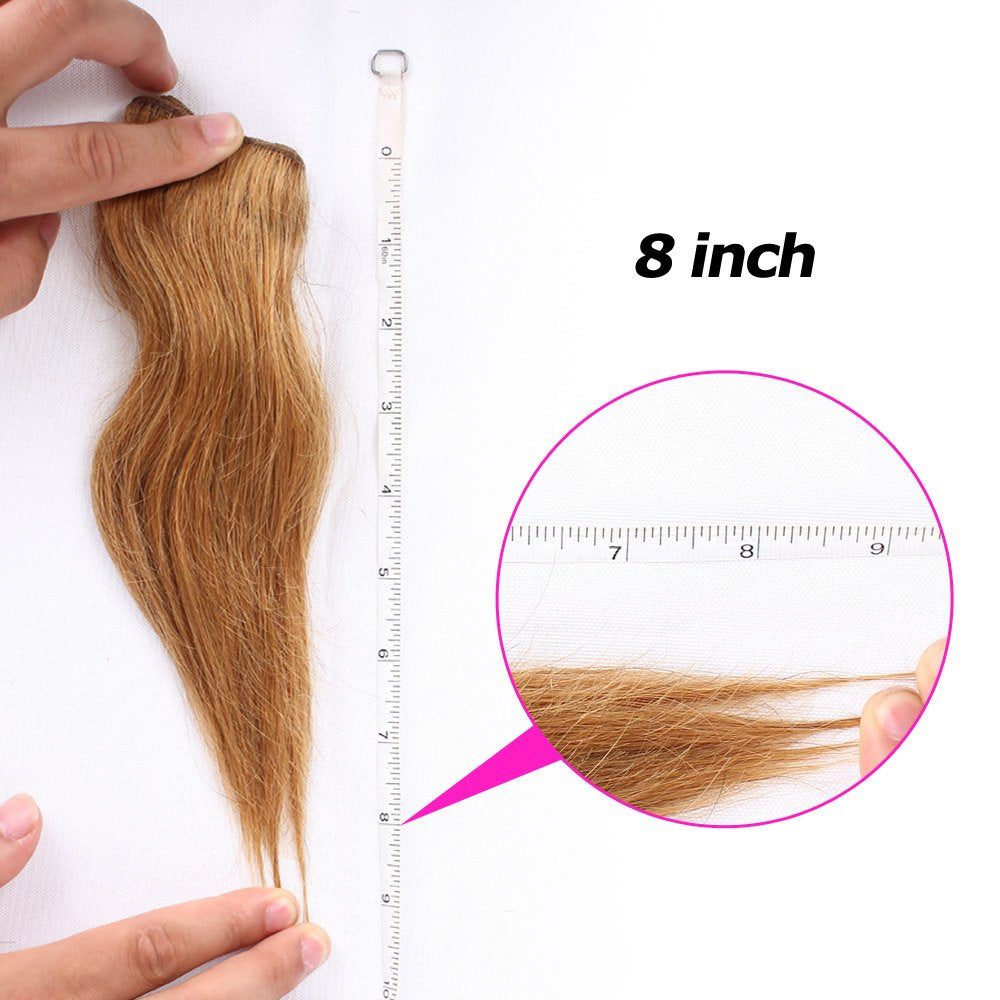 Beauty Brazilian Virgin Short Hair Extensions Honey Blonde Body Wave Bundles with Closure 8 Inch Bob Weave Human Hair