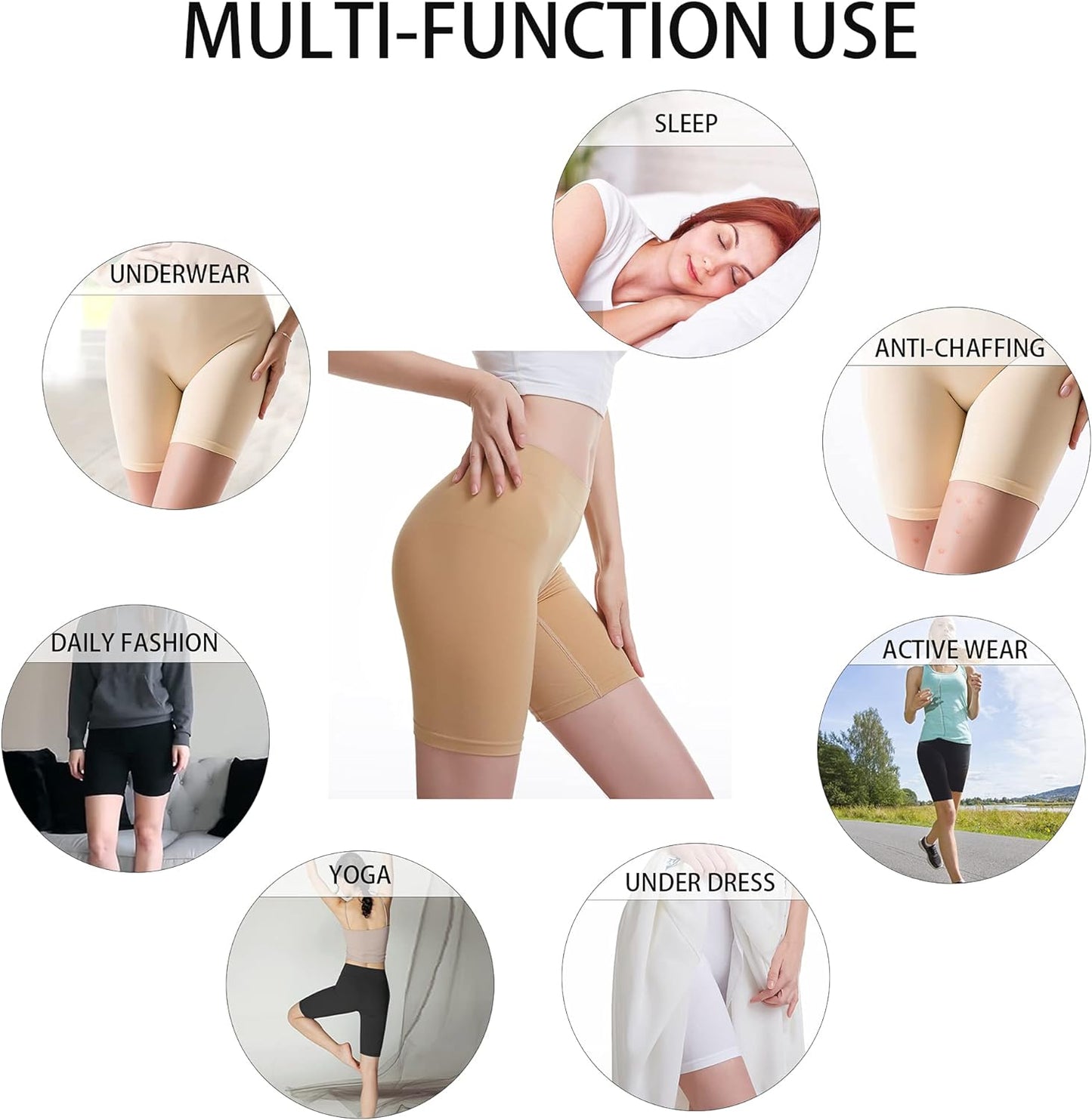 Women'S Slip Shorts, Comfortable Boyshorts Panties, Anti-Chafing Spandex Shorts for under Dress