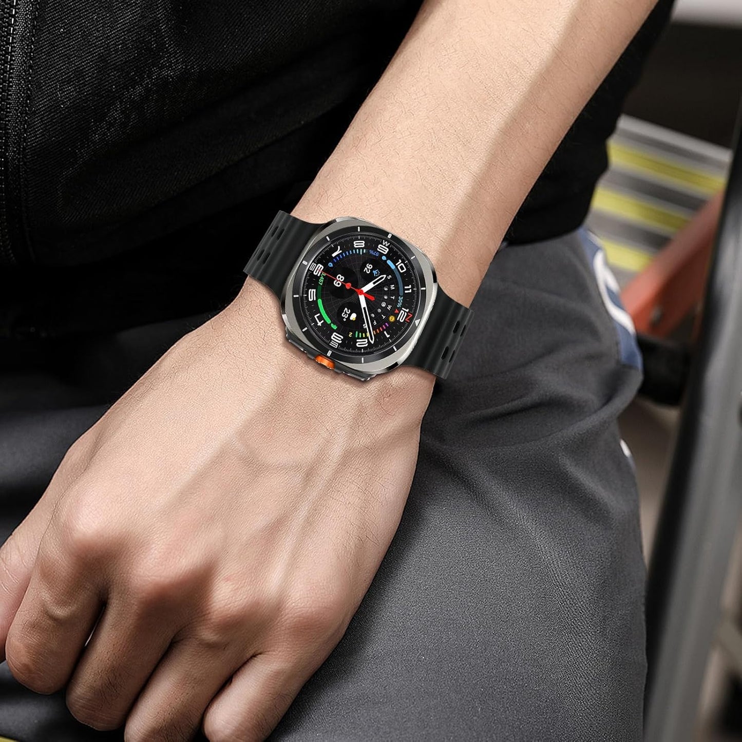 Sport Silicone Bands Compatible for Samsung Galaxy Watch Ultra 47Mm (2024), Breathable Wristband Waterproof Replacement Soft Silicone Strap for Women Men