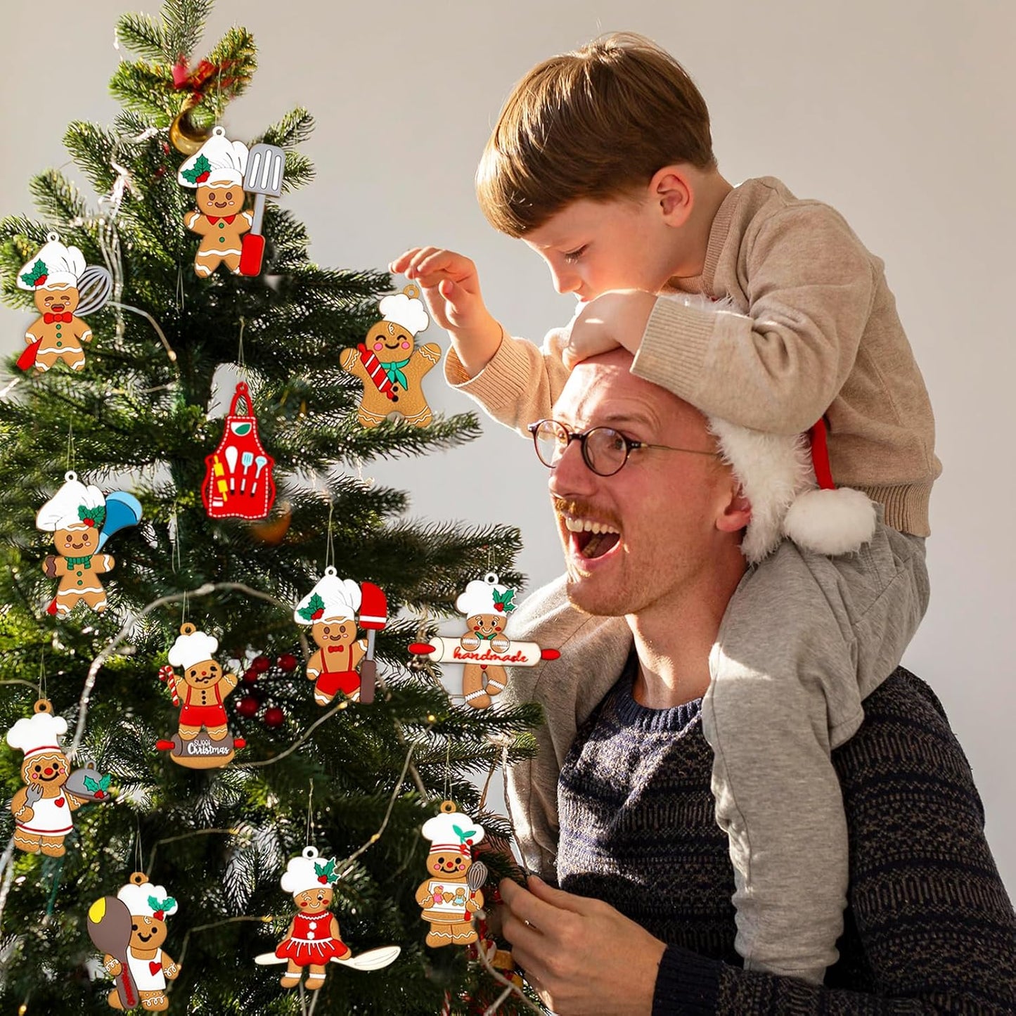 12Pcs Gingerbread Christmas Decoration for Tree - Cooking Gingerbread Man Ornaments Christmas Hanging Decor for Christmas Tree Home Kitchen Decor Party Supplies