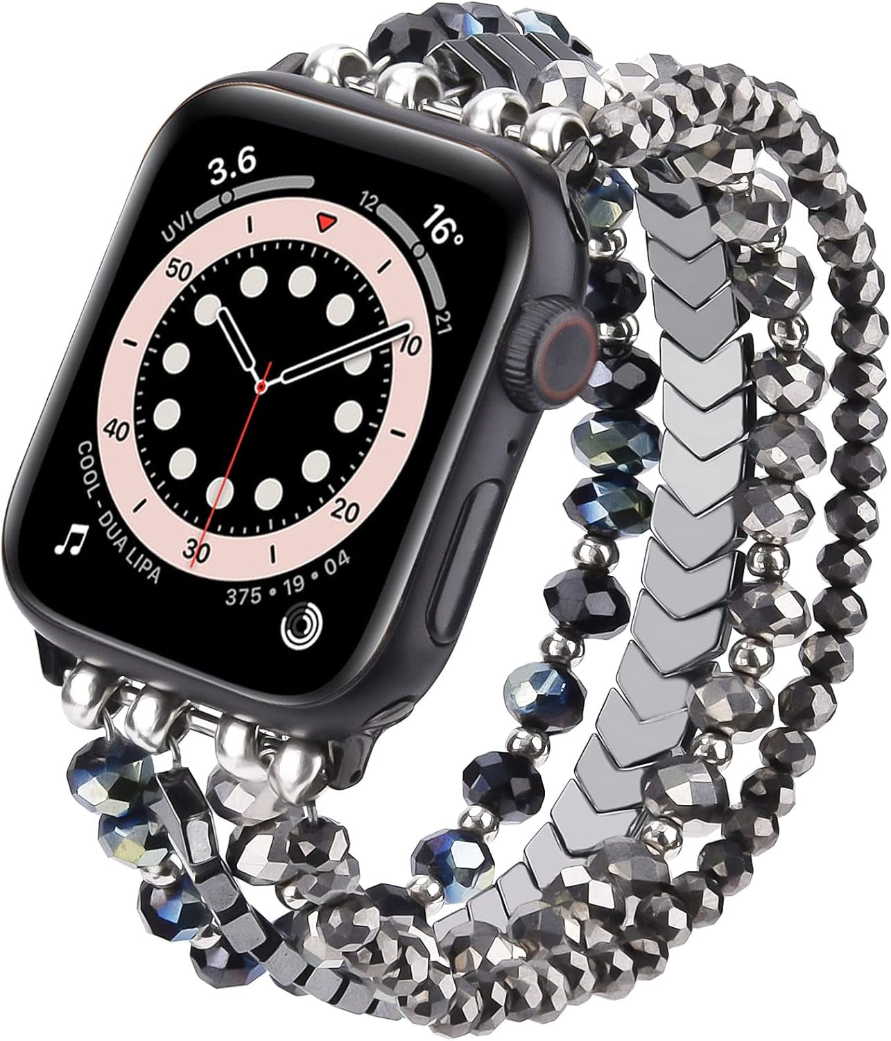 Beaded Bracelet Compatible with Apple Watch Band 38Mm/40Mm/41Mm/42Mm(Series 10) 9/8/7/SE/6/5/4/3/2/1 Women Fashion Handmade Elastic Stretch Strap for Iwatch Bands Replacement