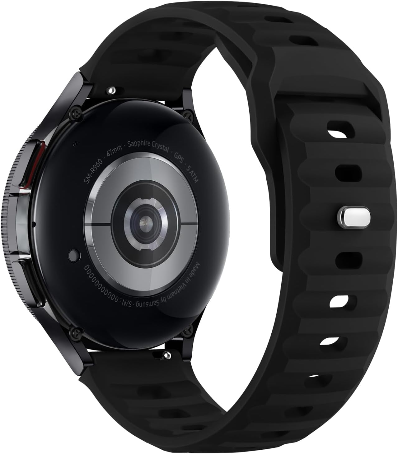 Rugged Band Compatible for Samsung Galaxy Watch 6 Classic 43Mm 47Mm, Galaxy Watch 7 FE 6 5 4 40Mm 44Mm, Galaxy Watch 5 Pro, Galaxy Watch 4 Classic, 20Mm Soft and Waterproof Silicone Sport Watch Strap for Samsung Smartwatch