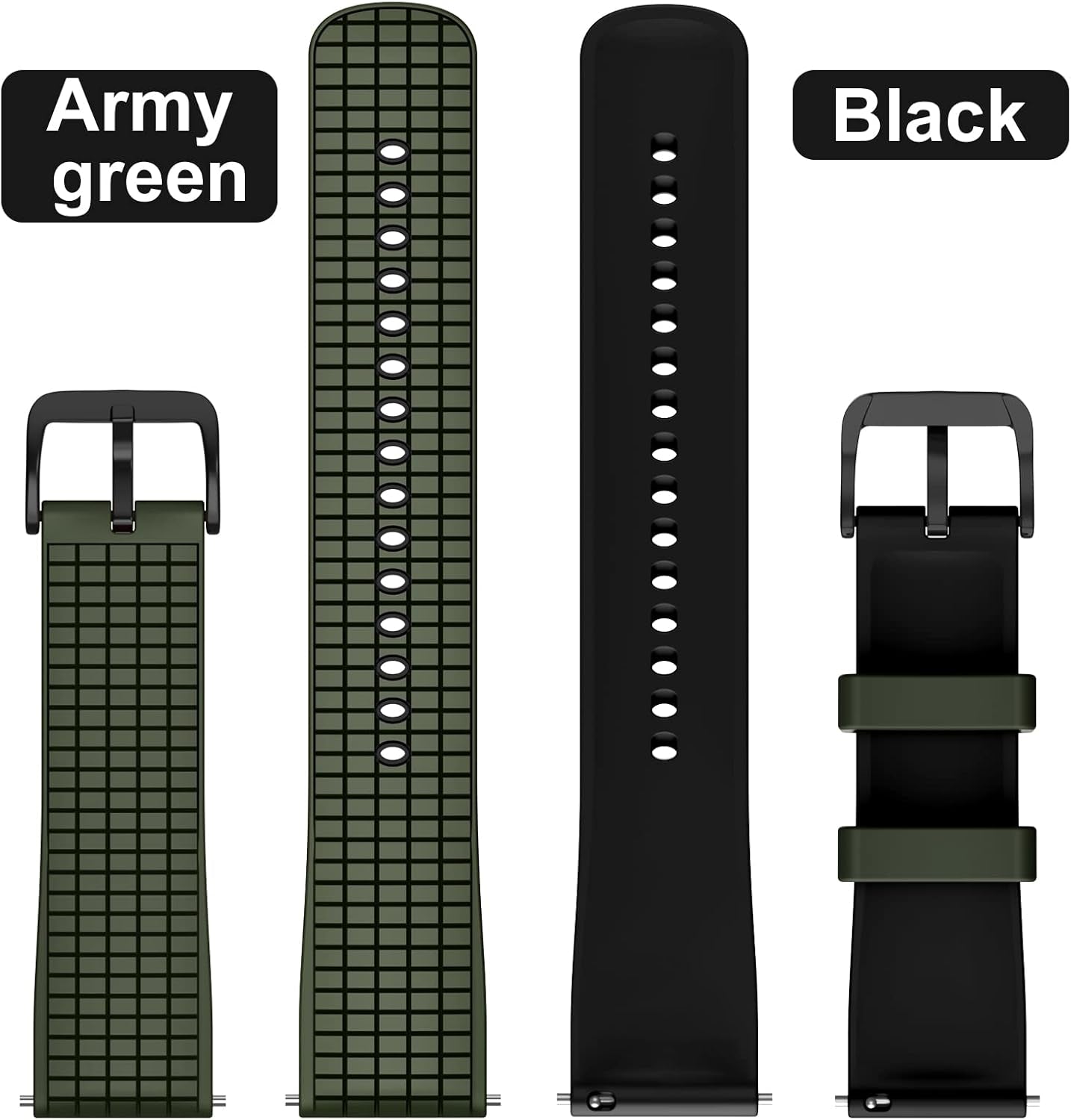 Compatible with Garmin Vivoactive 4 Band, 22Mm Soft Silicone Watch Band for Active/Samsung Galaxy Watch 46 Mm/Gear S3 Frontier/S3 Classic/Huawei Watch Gt2/Ticwatch Pro S2/E2 Smartwatches