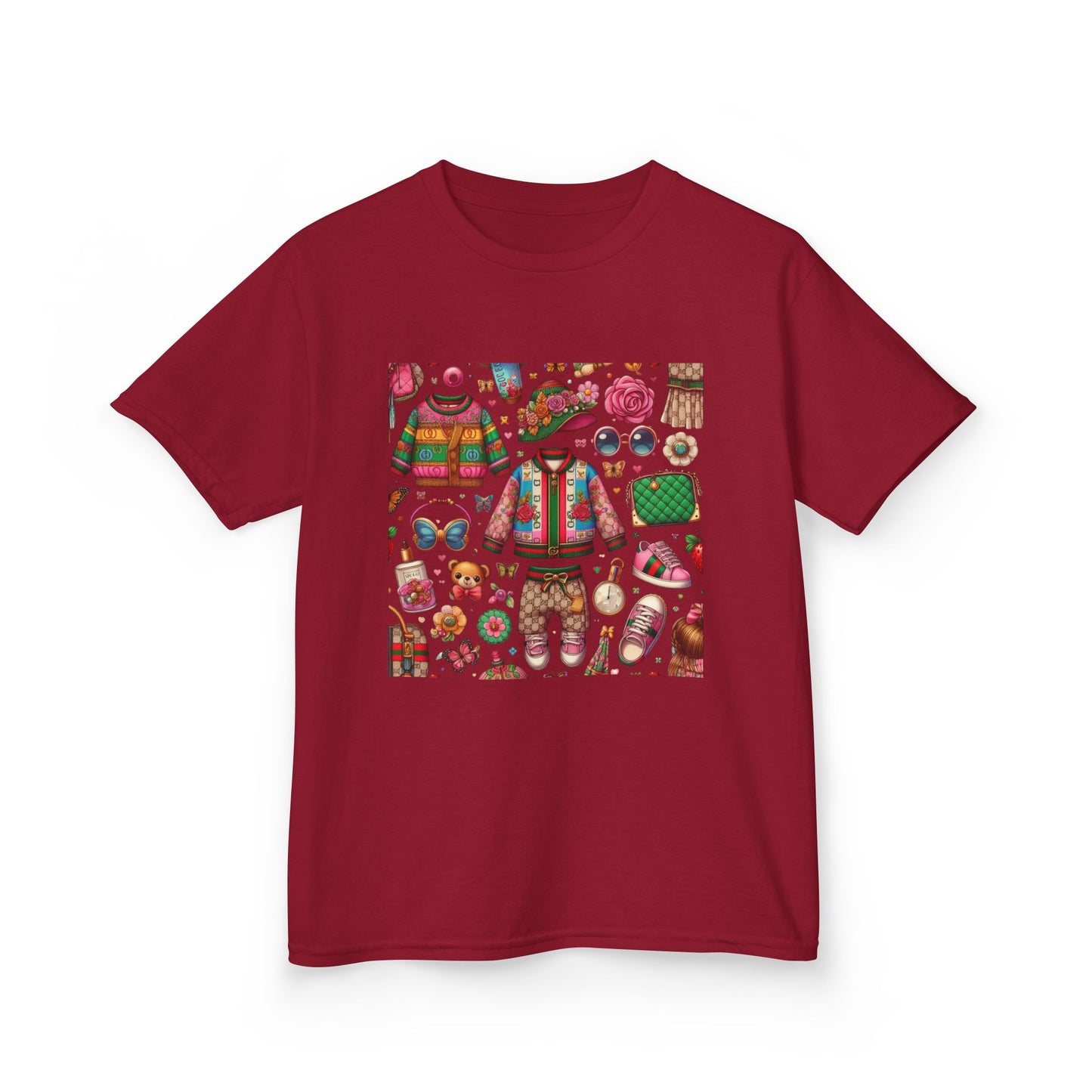 Whimsical Gucci-Inspired Kids' Tee with Fun Patterns for Playful Days