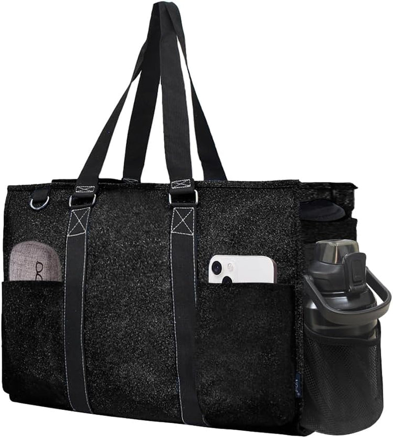 Utility Water Resistant Tote Bag, Top Zipper Closure, Perfect Gifts for Working Women, Nurses, Gym Bag