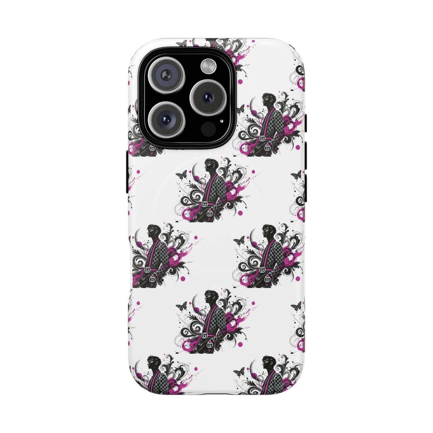 Stylish Tough Magnetic Phone Case with Vibrant Floral Design