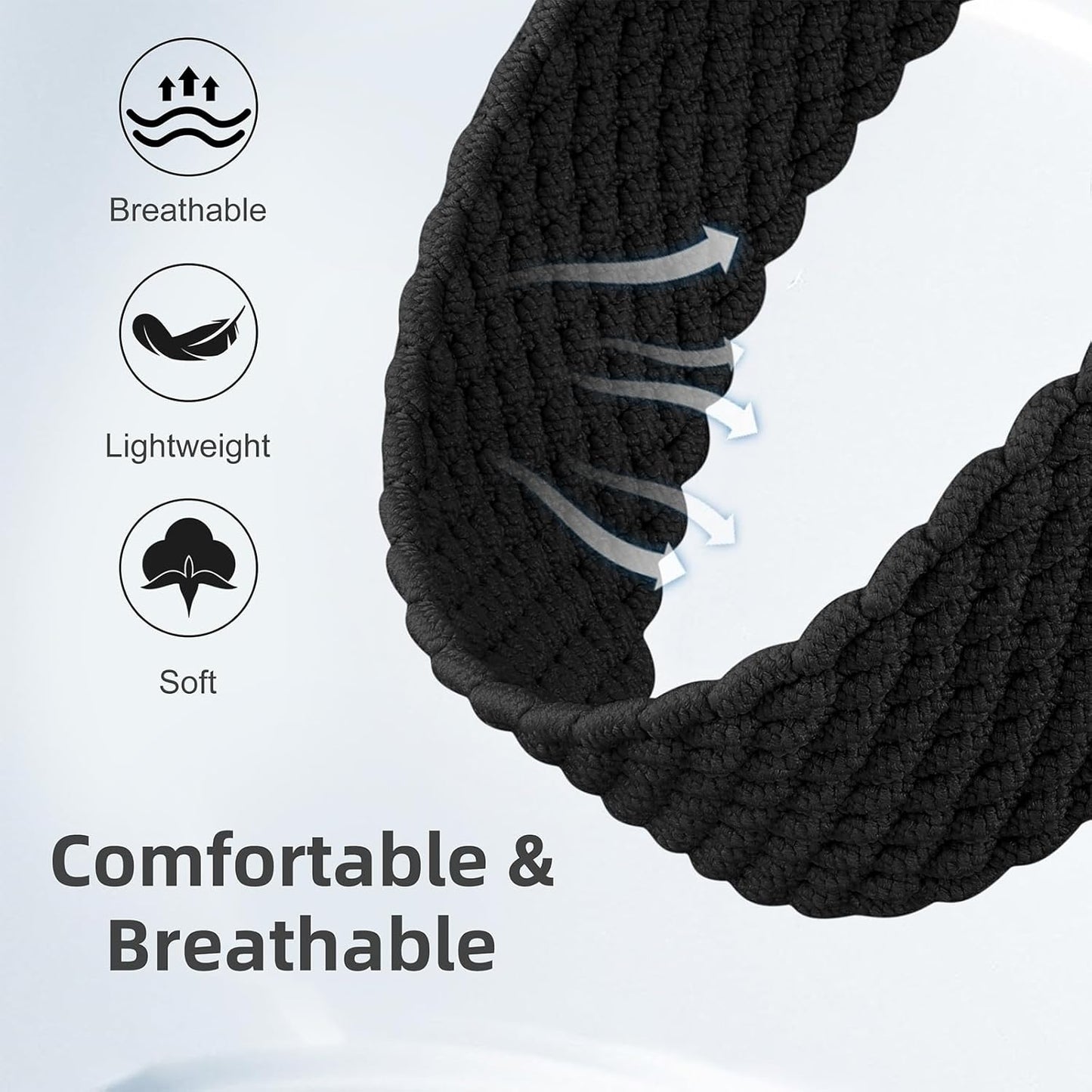 Braided Nylon Compatible with Apple Watch Bands 49Mm 45Mm 44Mm 42Mm 41Mm 40M 38Mm for Women Men, Stretchy Breathable Adjustable Sport Straps Compatible with Iwatch Series 9 8 7 6 5 4 3 SE Ultra
