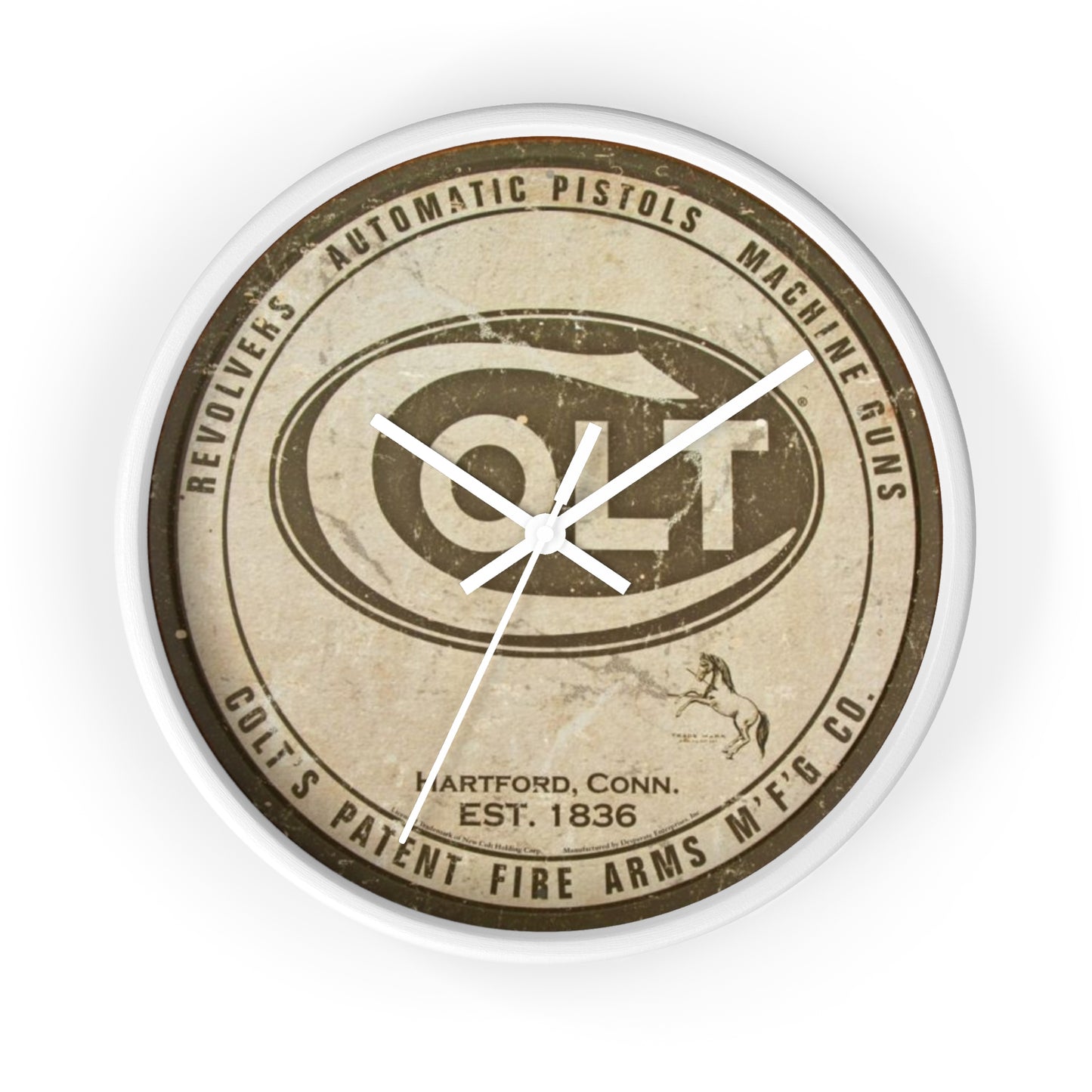 Colt REVOLVERS PISTOLS MACHINE GUNS Wall Clock