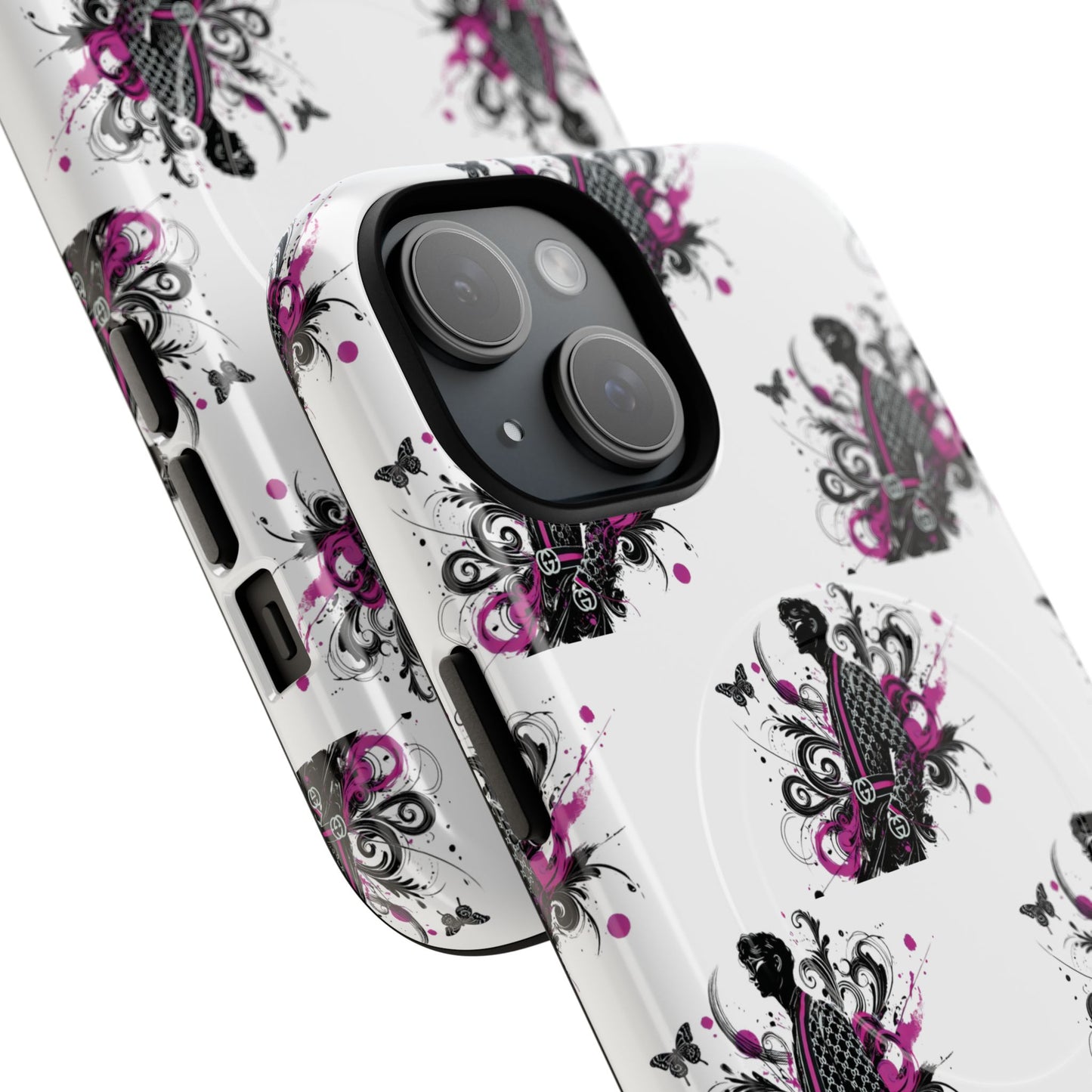 Stylish Tough Magnetic Phone Case with Vibrant Floral Design