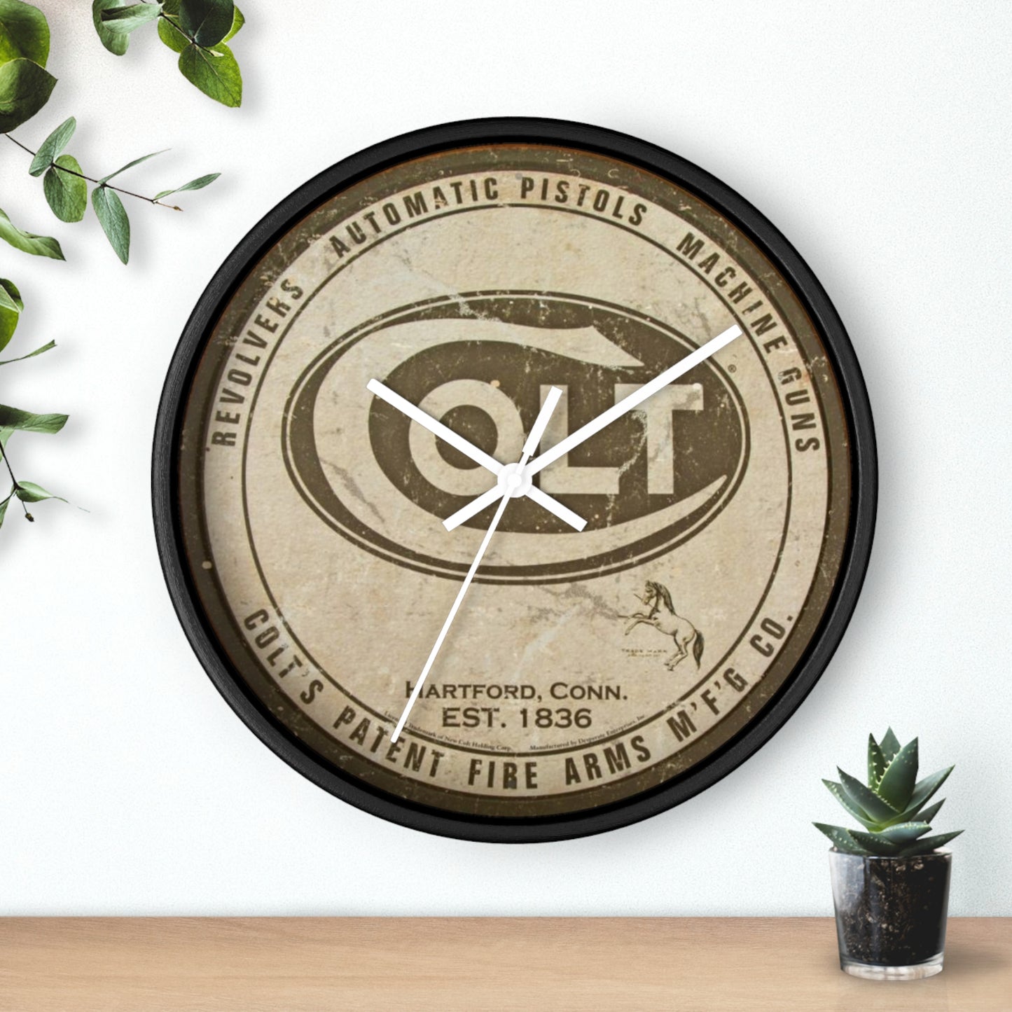 Colt REVOLVERS PISTOLS MACHINE GUNS Wall Clock