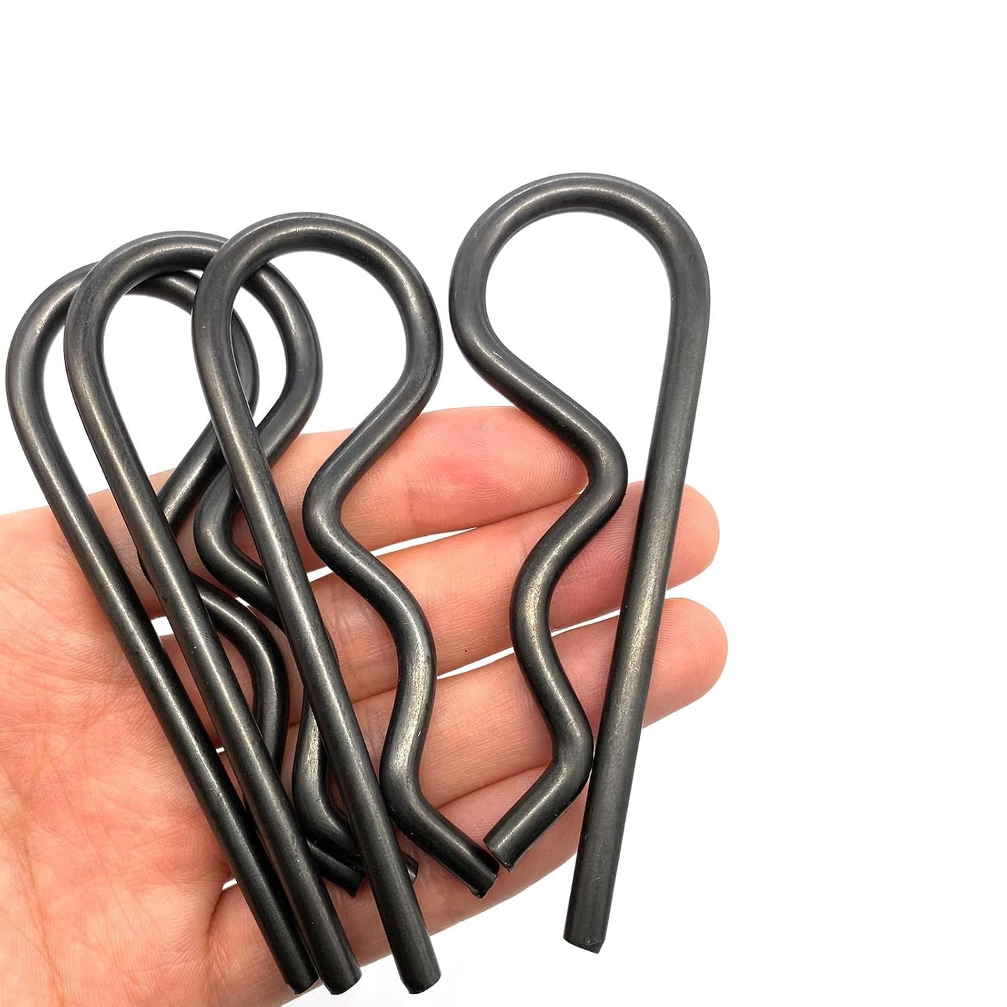 6 Pcs Heavy Duty Hitch Pins Clip R Clips Spring Retaining Wire Hair Pins Cotter Pin Strong Spring Rubber-Coated Grip R Clip for Trailer Tractors Mower Carts Truck Pin Clip M3.5X75Mm TRUCK DRIVER