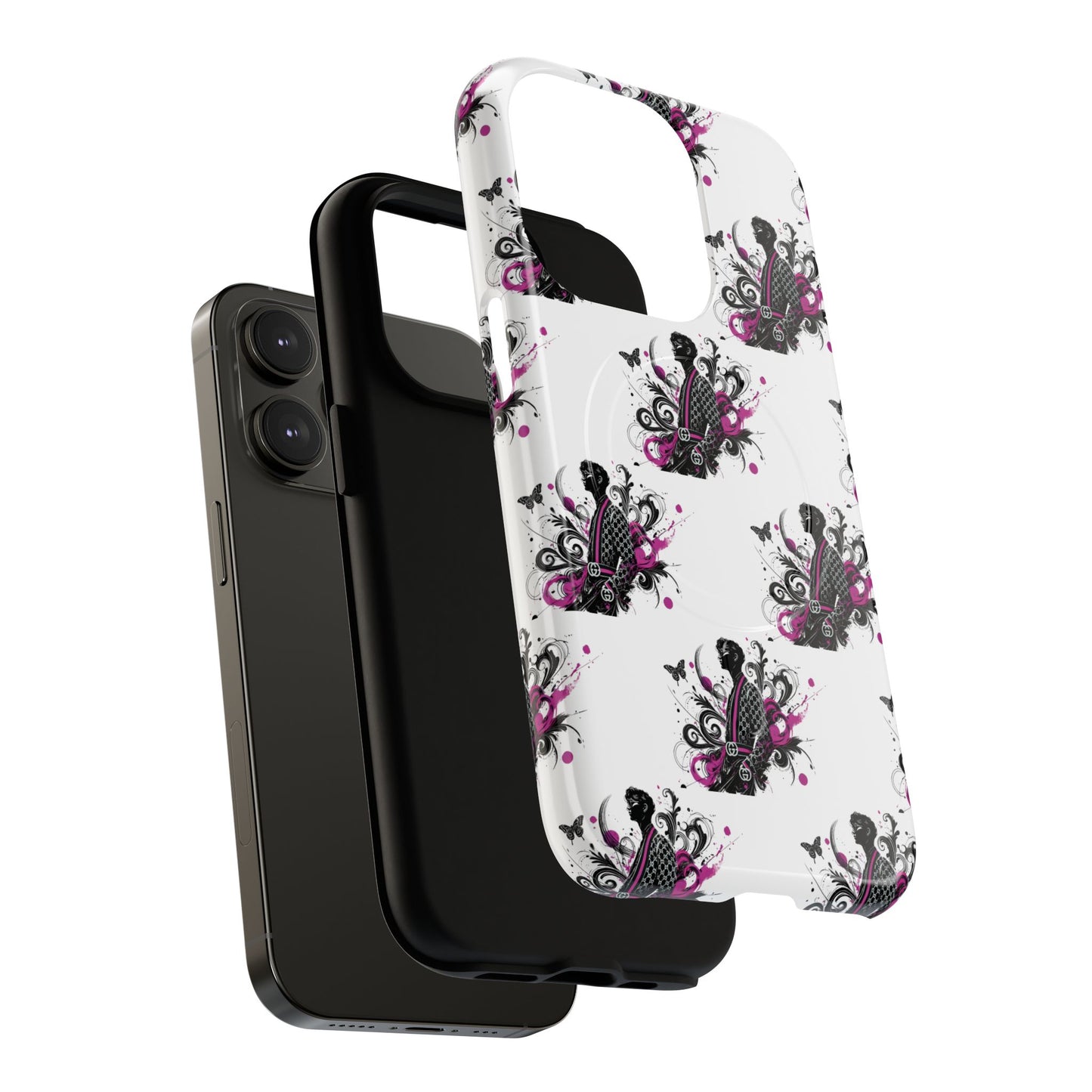 Stylish Tough Magnetic Phone Case with Vibrant Floral Design