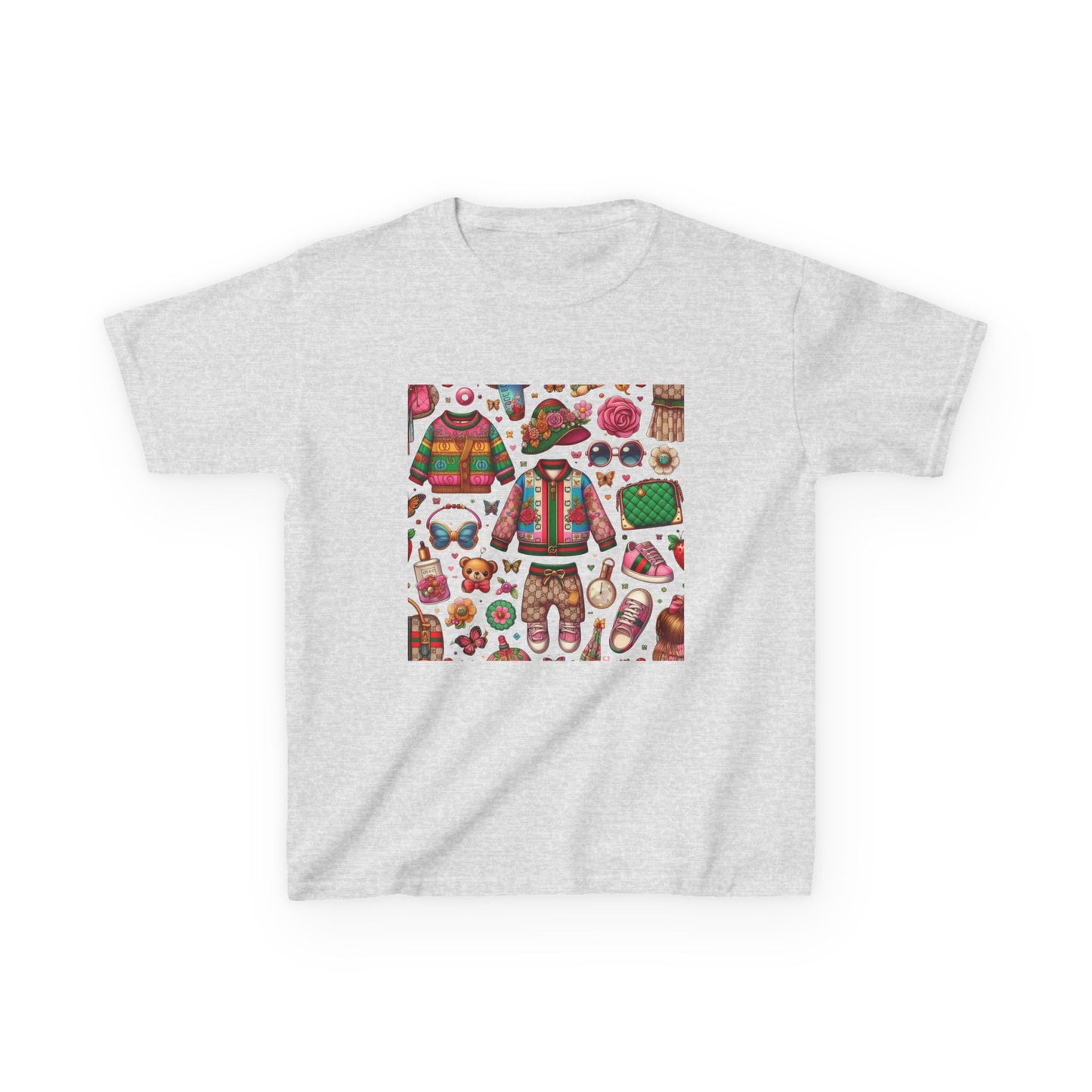 Whimsical Gucci-Inspired Kids' Tee with Fun Patterns for Playful Days