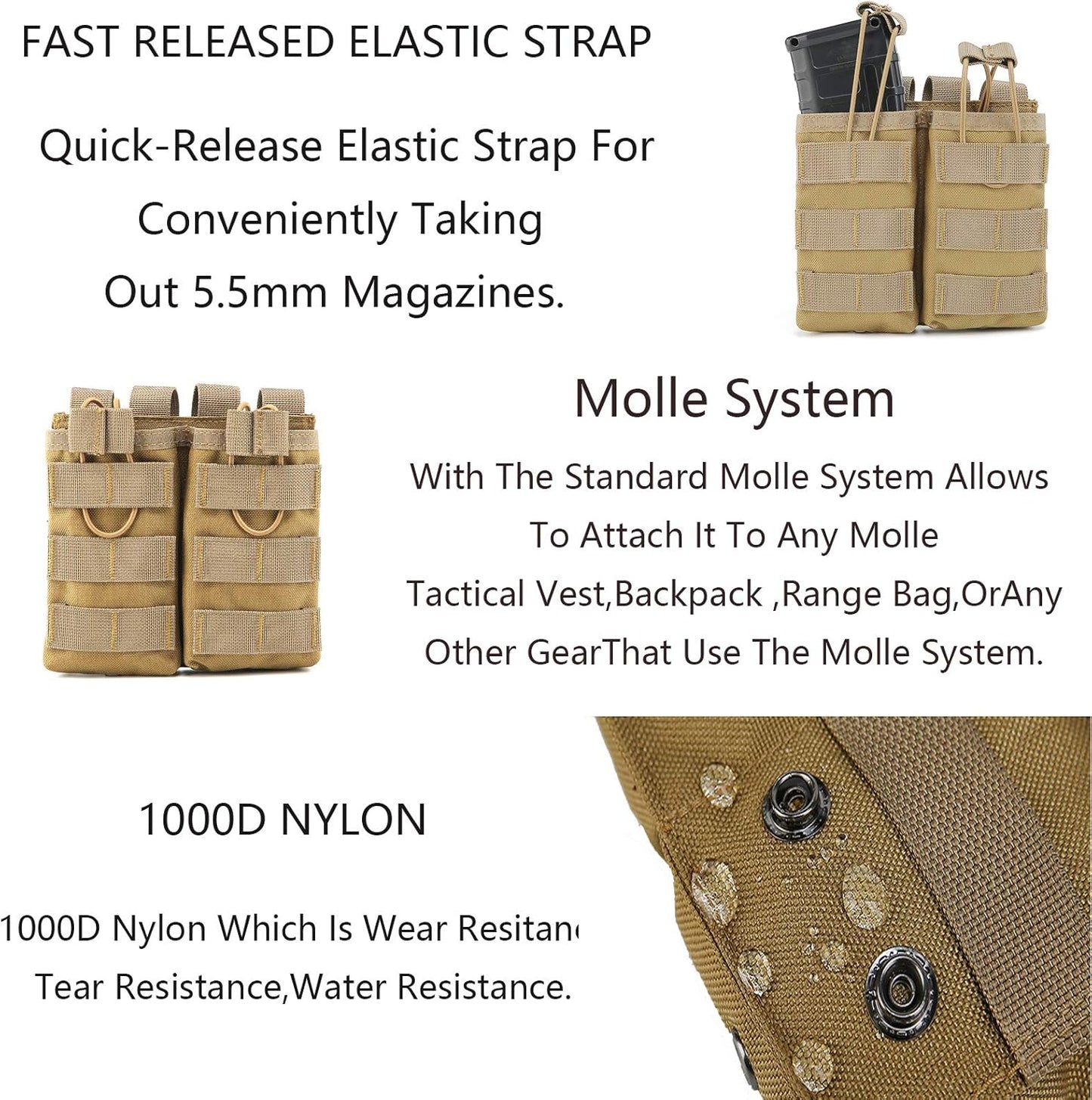 Tactical Outdoor Triple M4/M16 Open Top Mag Pouch