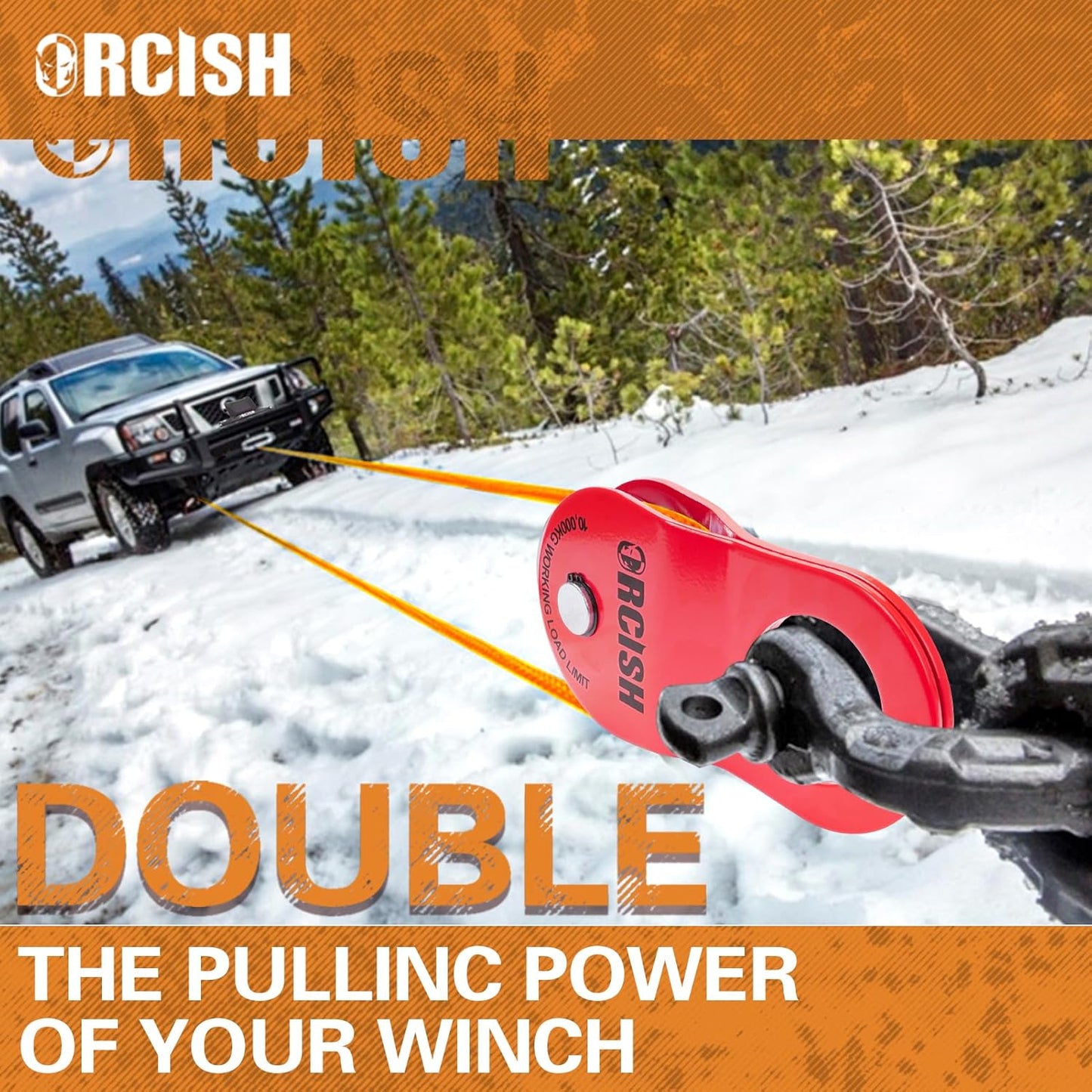 10 Ton Snatch Block, 22,000 LBS Capacity Block and Tackle Pulley System, Work with 0-3/4” Rope, Winch Hook Accessories, Heavy Duty Offroad Recovery Accessory for Truck, Tractor, ATV & UTV