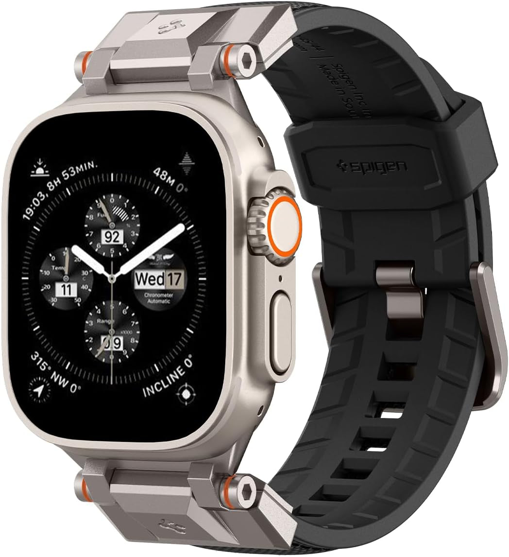 Durapro Armor Designed for Apple Watch Band for Apple Watch Ultra2/Apple Watch Ultra 49Mm, Series 9/8/SE2/7/6/SE/5/4/3/2/1 45Mm/44Mm/42Mm Durable Metal Connector Band