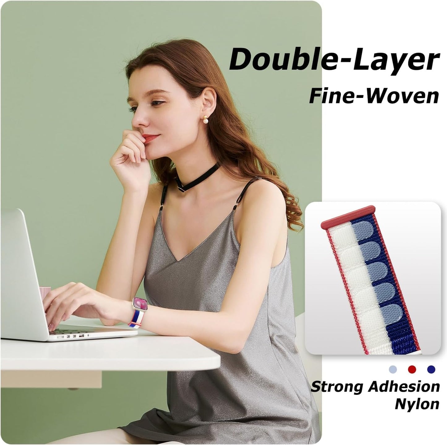 Nylon Sport Loop Bands Compatible with Apple Watch Band 41Mm 40Mm 38Mm 49Mm 45Mm 44Mm 42Mm Women Men, Stretchy Breathable Strap for Iwatch Series 9 Ultra 8 7 6 5 4 3 2 1 SE (38,America)