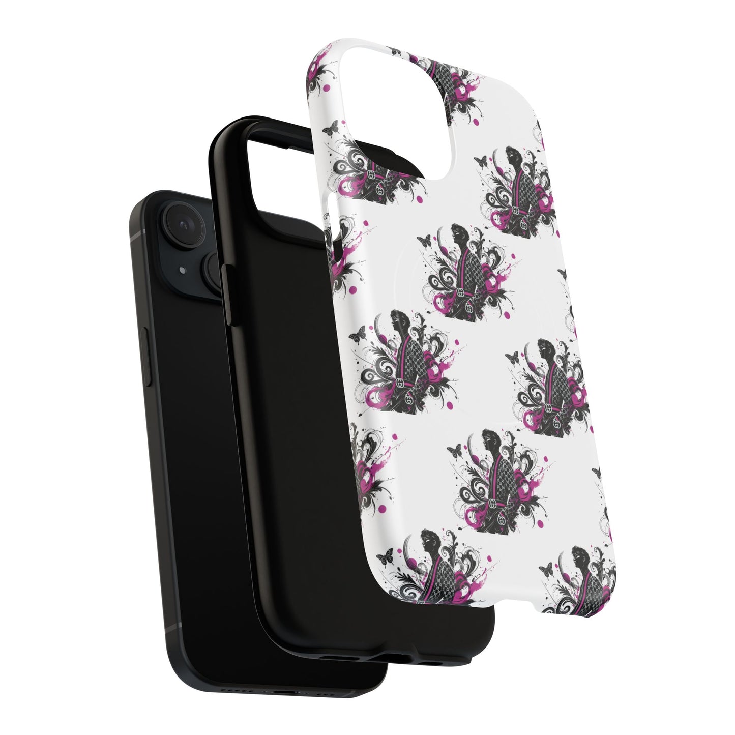 Stylish Tough Magnetic Phone Case with Vibrant Floral Design