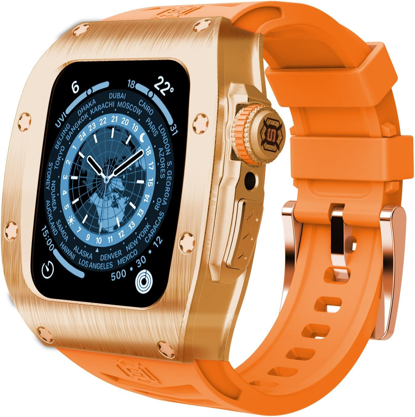 Premium Watch Band Compatible with Apple Watch Series 9/8/7/SE2/6/5/SE/4, Stylish, Durable, and Enhanced Protection for Your Device - Metal Iwatch 44Mm/45Mm Protective Case