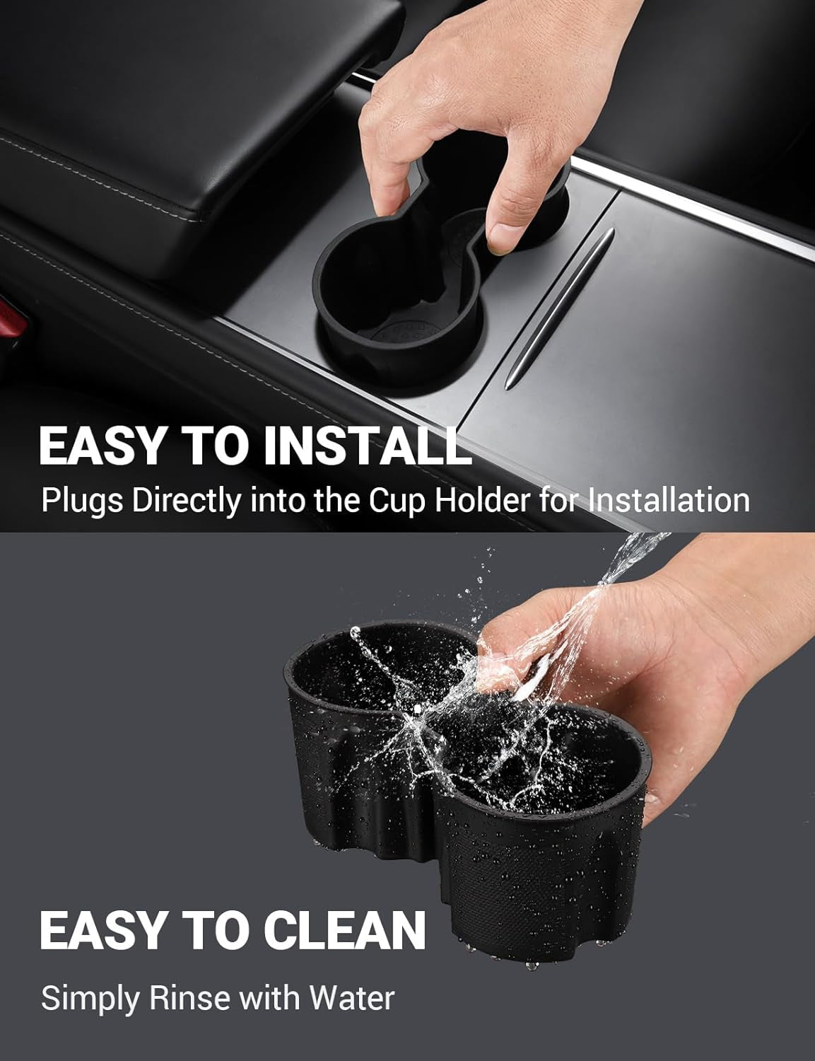 2025 Upgraded Tesla Model Y 2021-2025 Model 3 2021-2023 Center Console Cup Holder Insert, Tesla Center Console Interior Accessories, ONLY FIT New Console