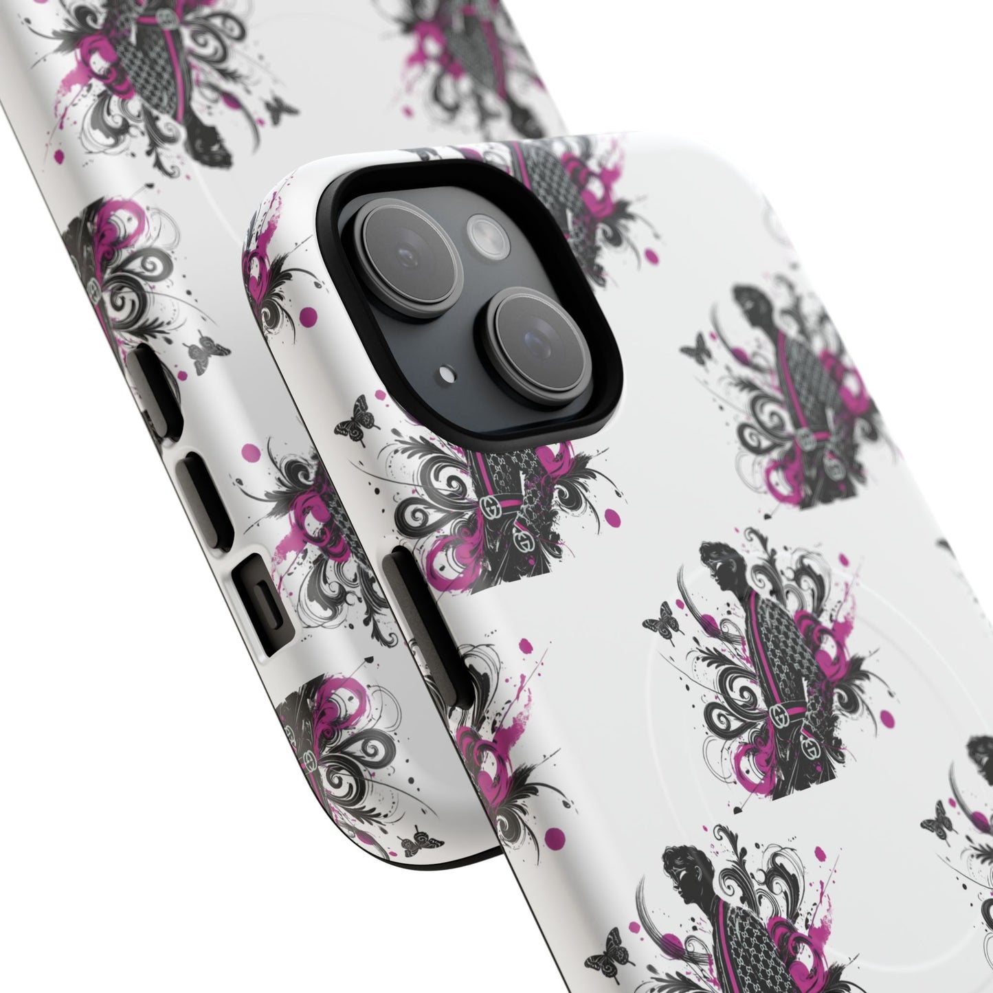 Stylish Tough Magnetic Phone Case with Vibrant Floral Design