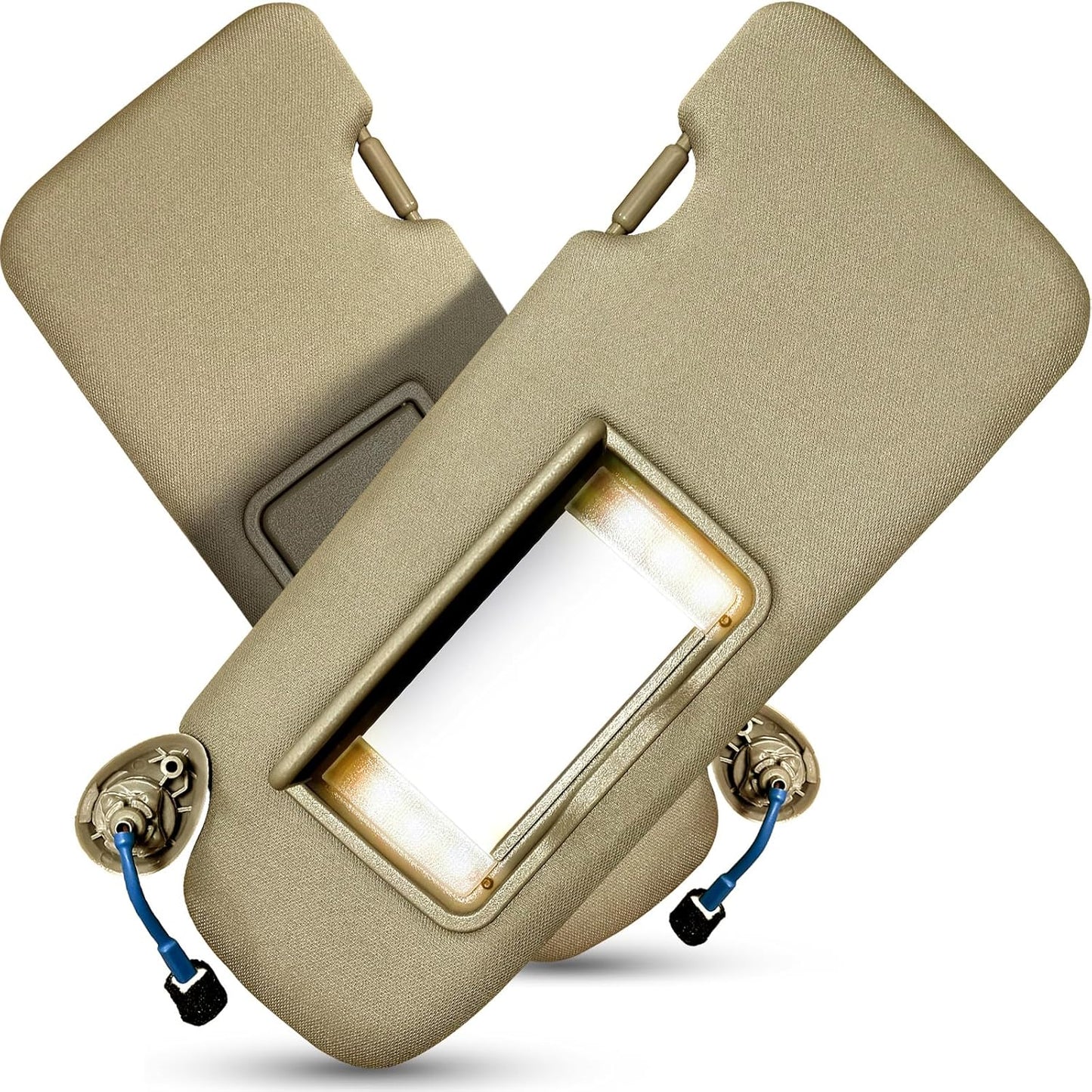 Left Driver Side Sun Visor for Honda CRV 2017 2018 2019 2020 2021 2022 Replace 83280-TLY-H11ZB with Vanity Light/With Makeup Mirror (Grey)