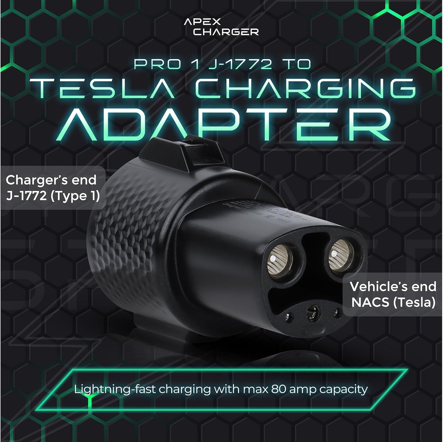 *FOR TESLA ONLY* PRO 1 Connector: J1772 to Tesla Adapter. Converts Portable, Mobile & Level 2 Wall Mounted AC Electric Vehicle Charging Stations to NACS. Exterior Accessories Model S Y 3 X