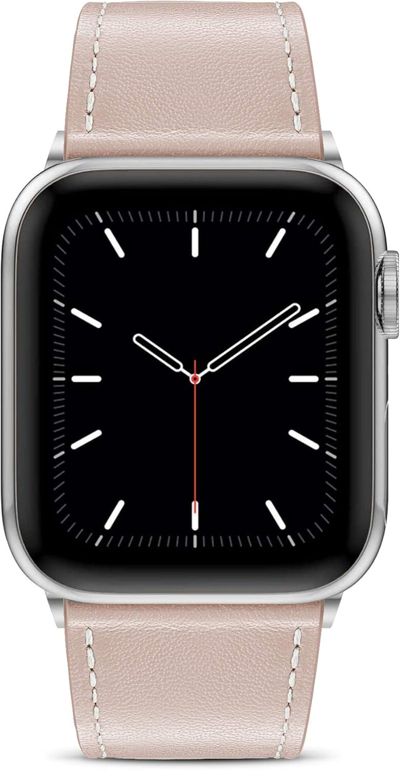 Compatible with Apple Watch Band 42Mm (Series 10) /41Mm/40Mm/38Mm, Genuine Leather Bands Replacement Strap for Iwatch Series 10 9 8 Se 7 6 5 4 3 2 1, Women & Men