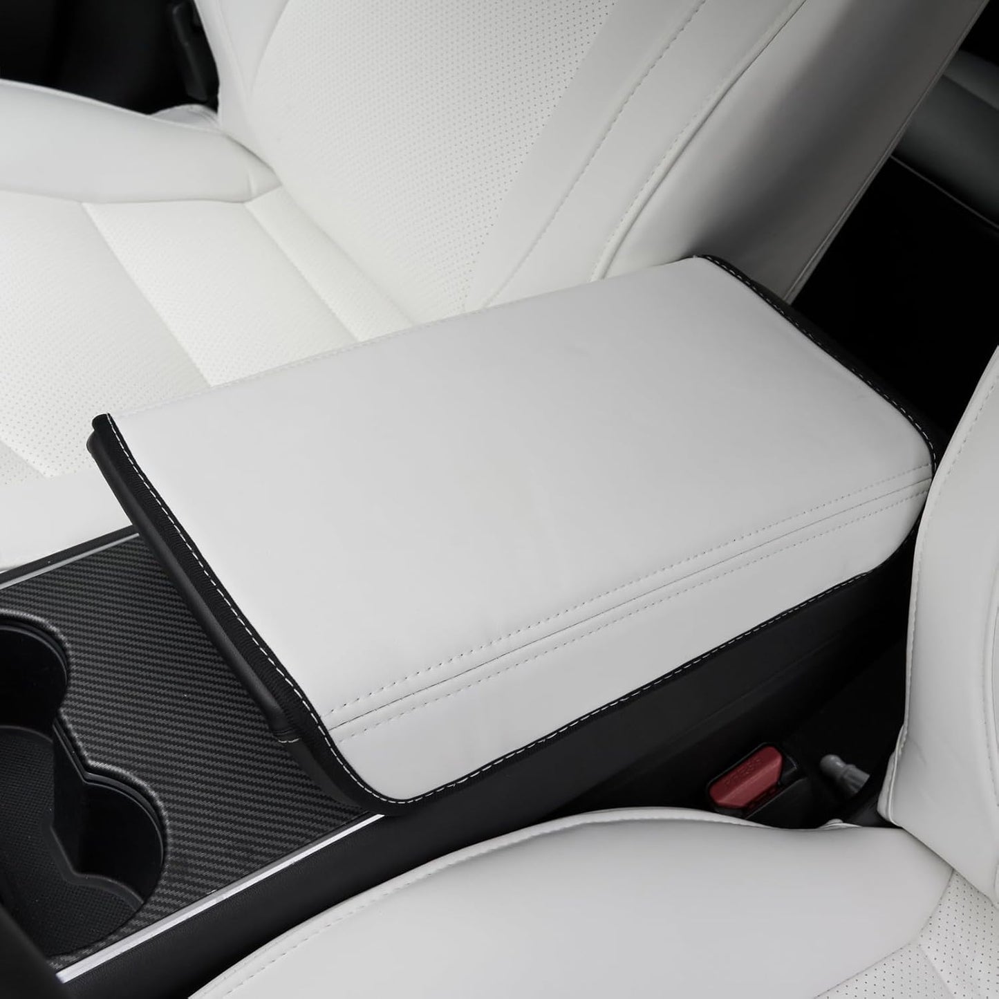 Tesla Model 3/Y Armrest Accessories - Center Console Cover for Tesla - Car Armrest Box Cover Decoration Interior for Model 3 2017-2022 2023 2024 or Model Y 2020-2022 2023 2024 - Black