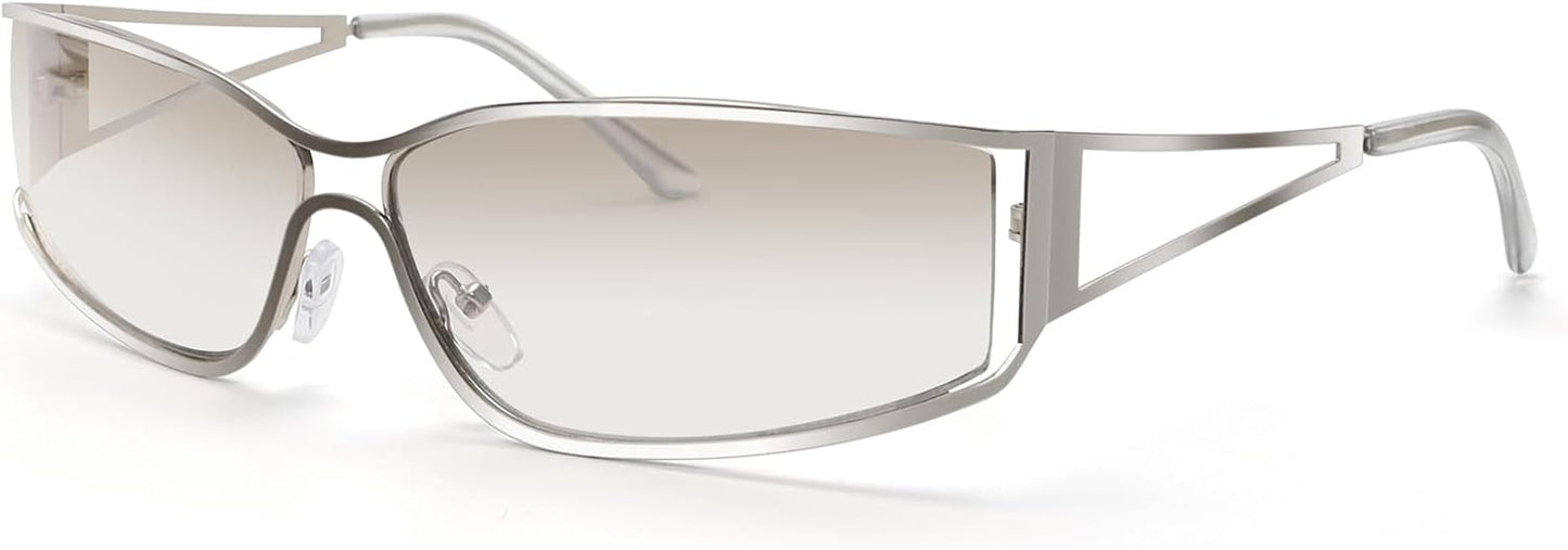 Y2K Sunglasses for Women,Fashion Metal Y2K Glasses,Trendy 2000S Sunglasses Aesthetics Y2K Accessories for Women