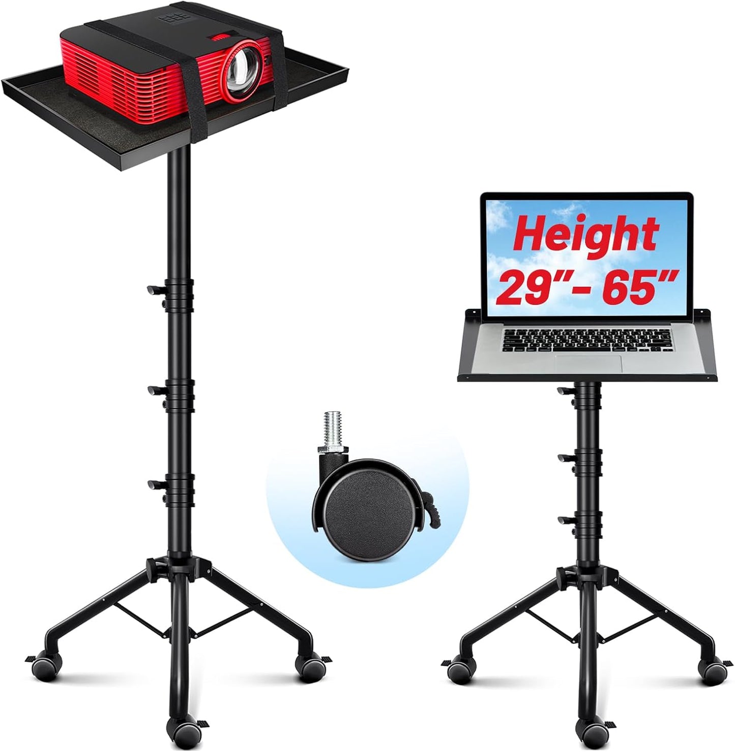 Projector Tripod Stand Adjustable: Height 26 to 51.5In Projector Laptop Stand Portable Multifunctional DJ Rack Stand for Outdoor Movies Computer Book DJ Equipment CY0331