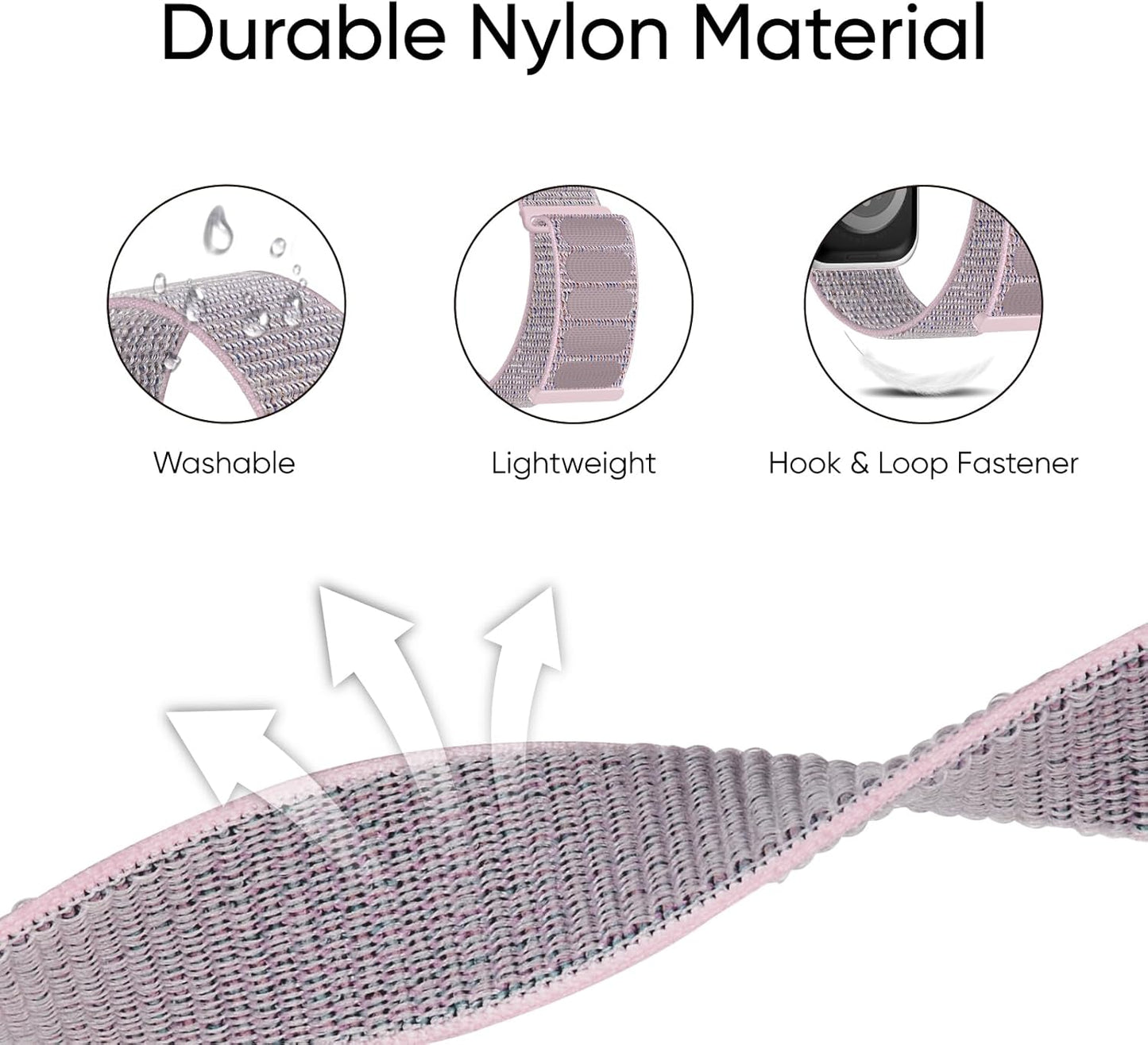 6 Pack Sport Nylon Loop Band Compatible with Apple Watch Bands 38Mm 40Mm 41Mm 42Mm 44Mm 45Mm 46Mm 49Mm for Women Men, Adjustable Breathable Braided Straps for Iwatch Series 10/9/8/7/6/5/4/3/Se/Ultra