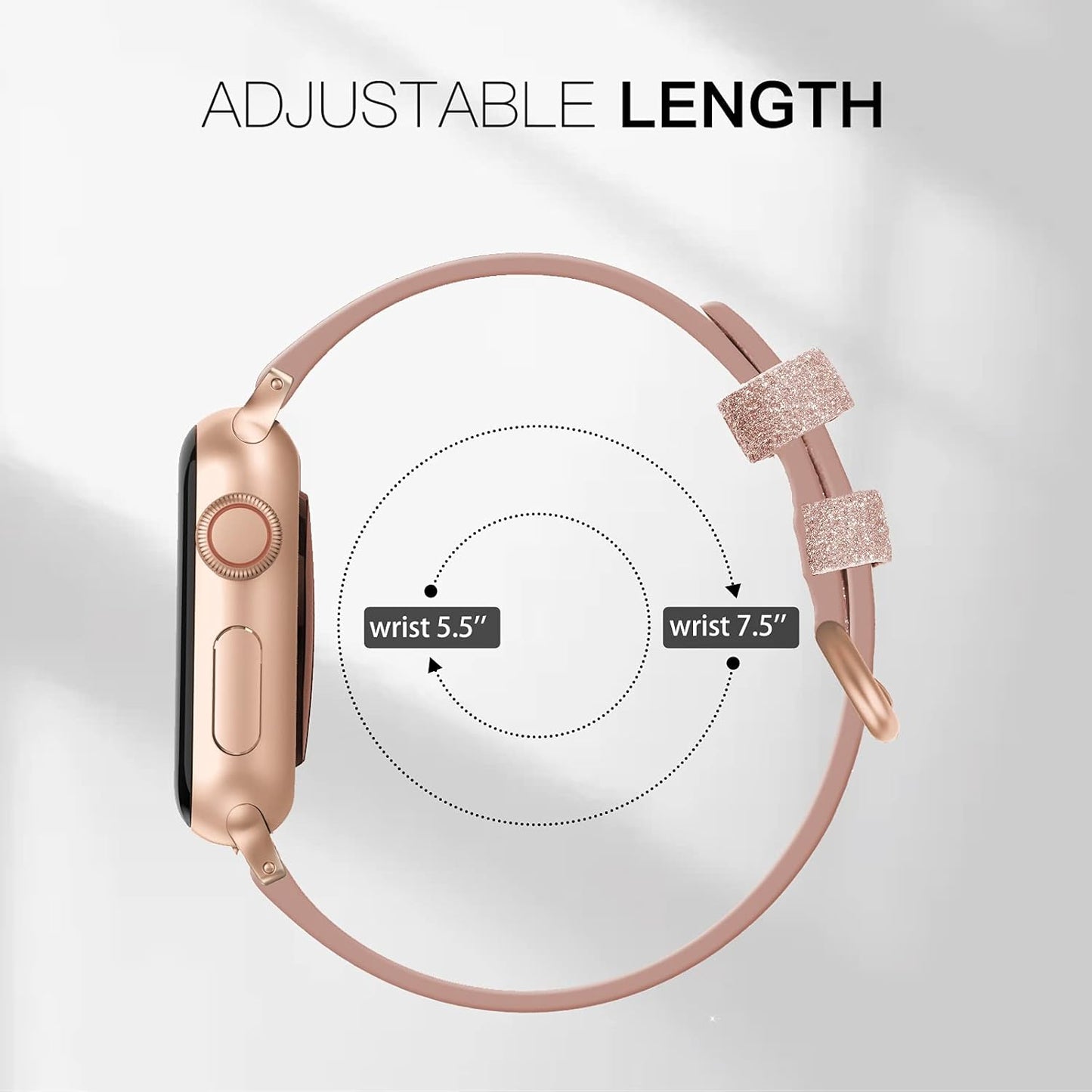Leather Bands Compatible with Apple Watch 38Mm 40Mm 41Mm Band Women, Slim Thin Genuine Leather Band Compatible for Iwatch Apple Watch Series 7, 6, 5, 4, 3, 2, 1, SE, Sport & Edition Women