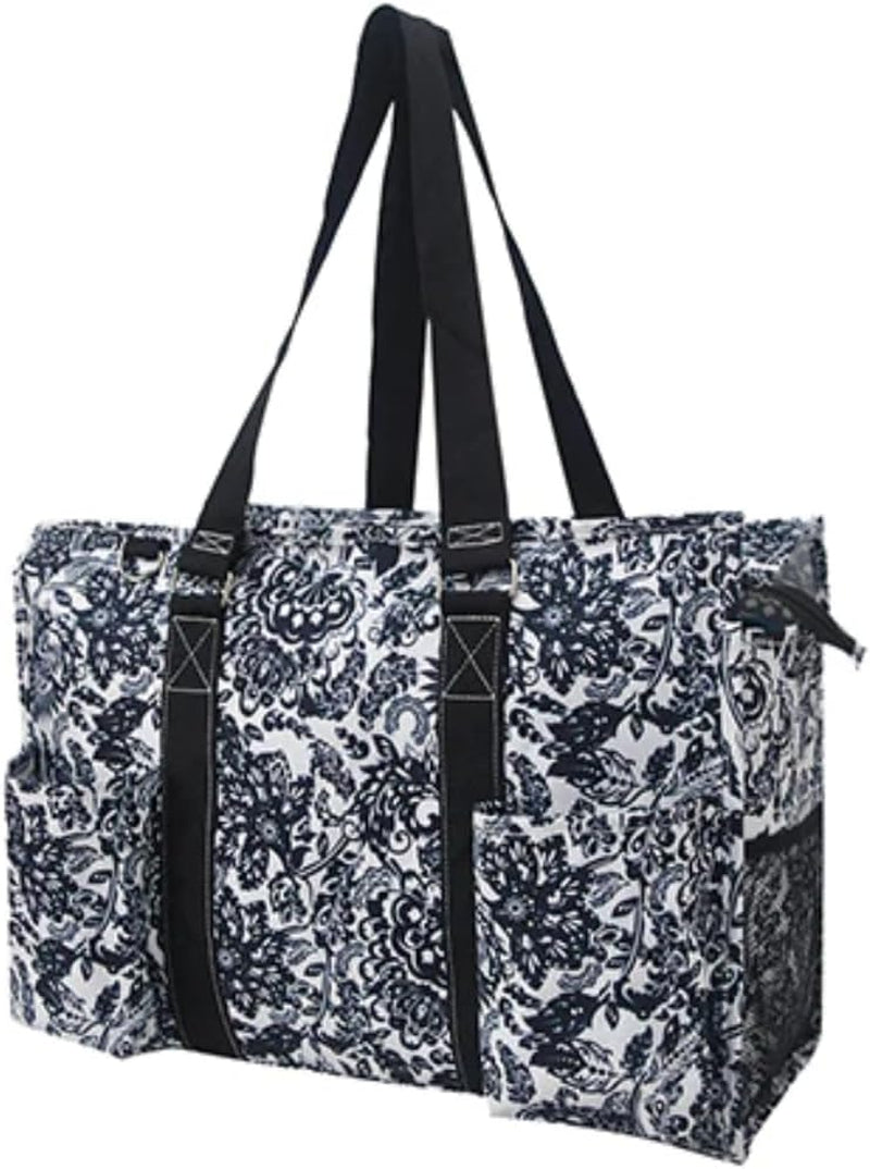 Utility Water Resistant Tote Bag, Top Zipper Closure, Perfect Gifts for Working Women, Nurses, Gym Bag