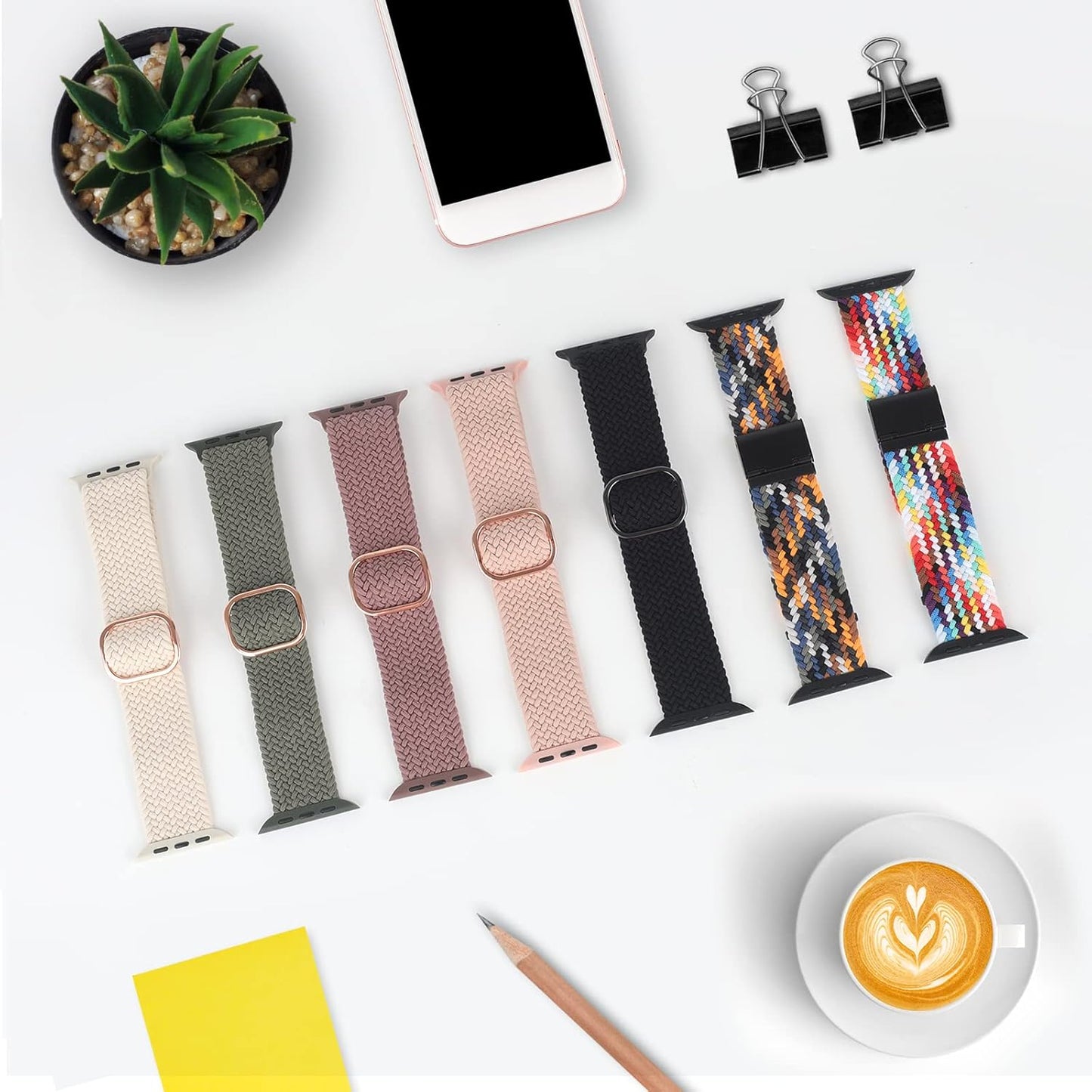 Stretchy Braided Solo Loop Compatible with Apple Watch Bands 38Mm 40Mm 41Mm 42Mm 44Mm 45Mm for Women Men Adjustable Straps Elastic Sport Wristbands for Iwatch Series 8 7 6 SE 5 4 3 2 1 Ultra