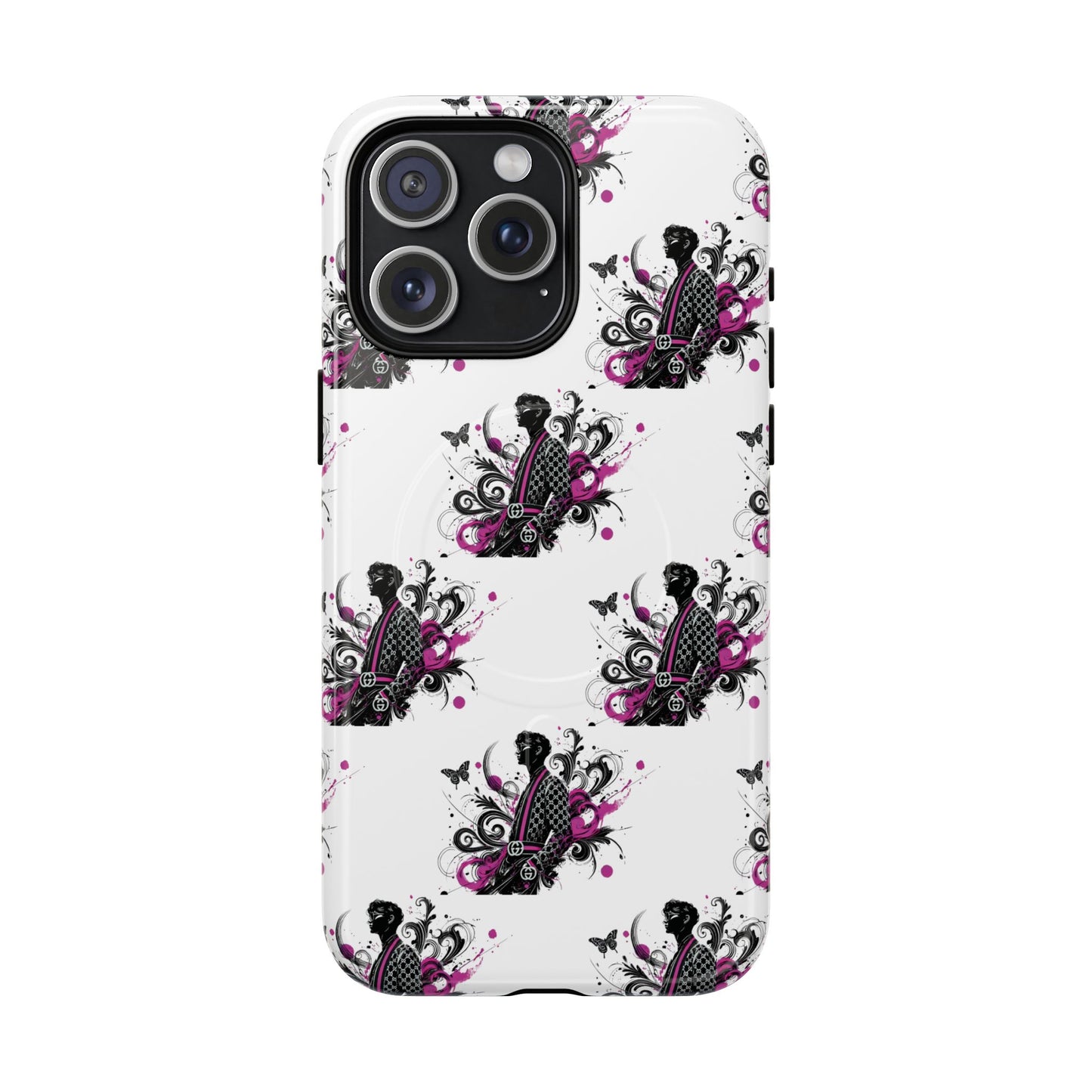 Stylish Tough Magnetic Phone Case with Vibrant Floral Design