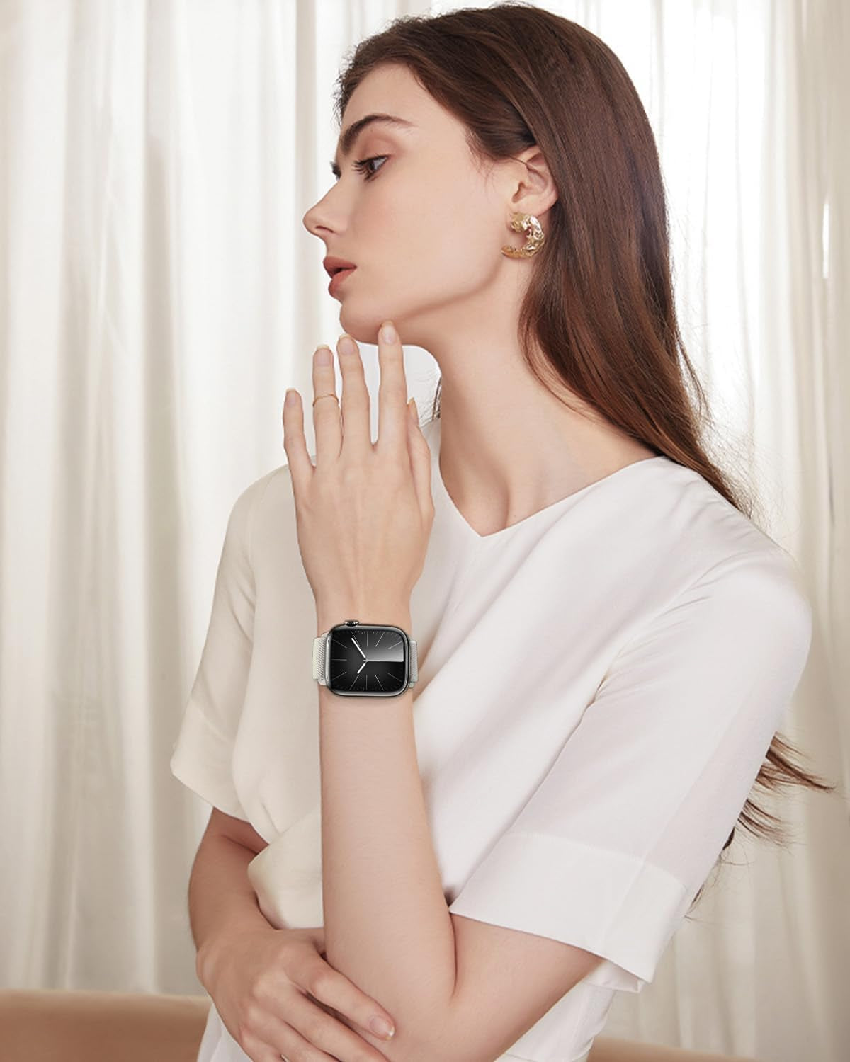 Stretchy Braided Loop Compatible with Apple Watch Band 40Mm 38Mm 44Mm 45Mm 41Mm 42Mm 49Mm for Men Women, Elastic Nylon Sport Straps for Iwatch Ultra/Ultra 2, Series 9/8/7/6/5/4/3/2/1/SE