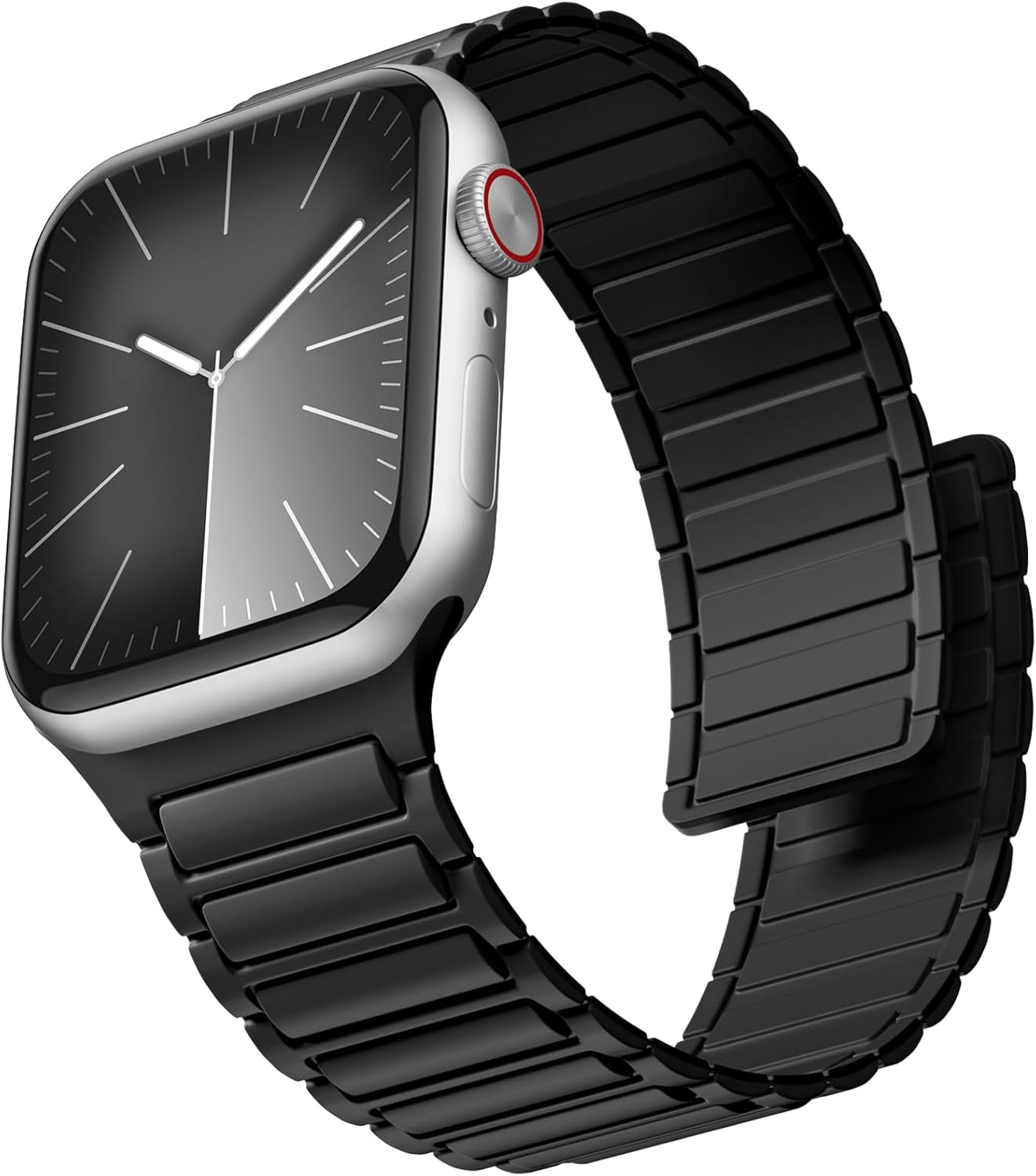 Magnetic Band Compatible with Apple Watch 45Mm for Men 46Mm 44Mm 42Mm 41Mm 40Mm 38Mm 49Mm Bands, Sport Silicone Strap Strong Magnet Link Wristband for Iwatch Series 10 9 8 7 6 5 4 3 SE Ultra 2