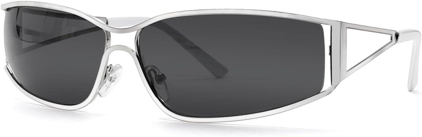 Y2K Sunglasses for Women,Fashion Metal Y2K Glasses,Trendy 2000S Sunglasses Aesthetics Y2K Accessories for Women