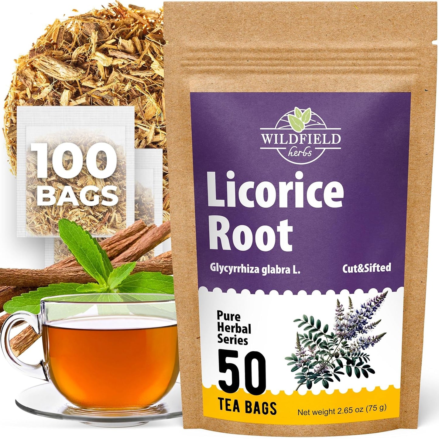 100 Bags Ginger Tea Bags Ginger Root Tea Dry Dried Herb (Zingiber Officinale) - 100 Count 1.5G Tea Bags Ginger Raíz De Jengibre TLBH