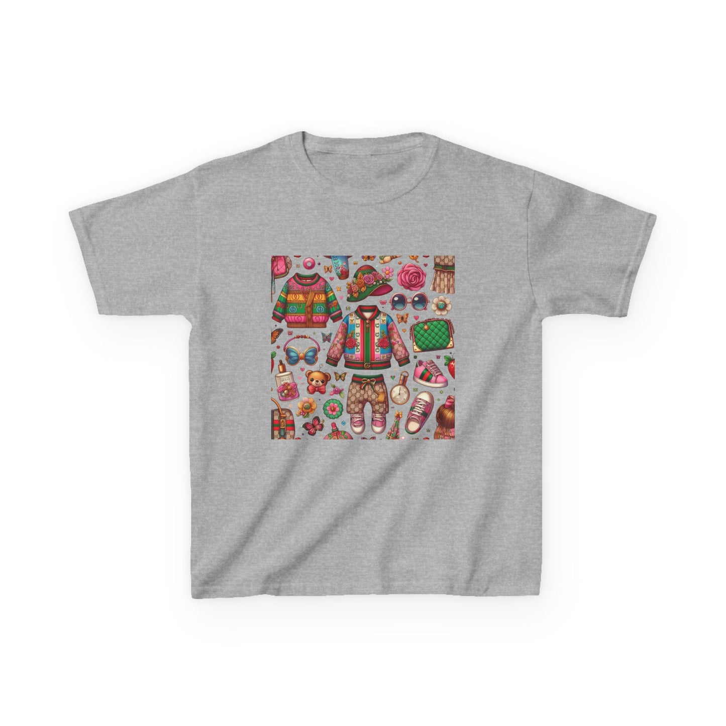 Whimsical Gucci-Inspired Kids' Tee with Fun Patterns for Playful Days