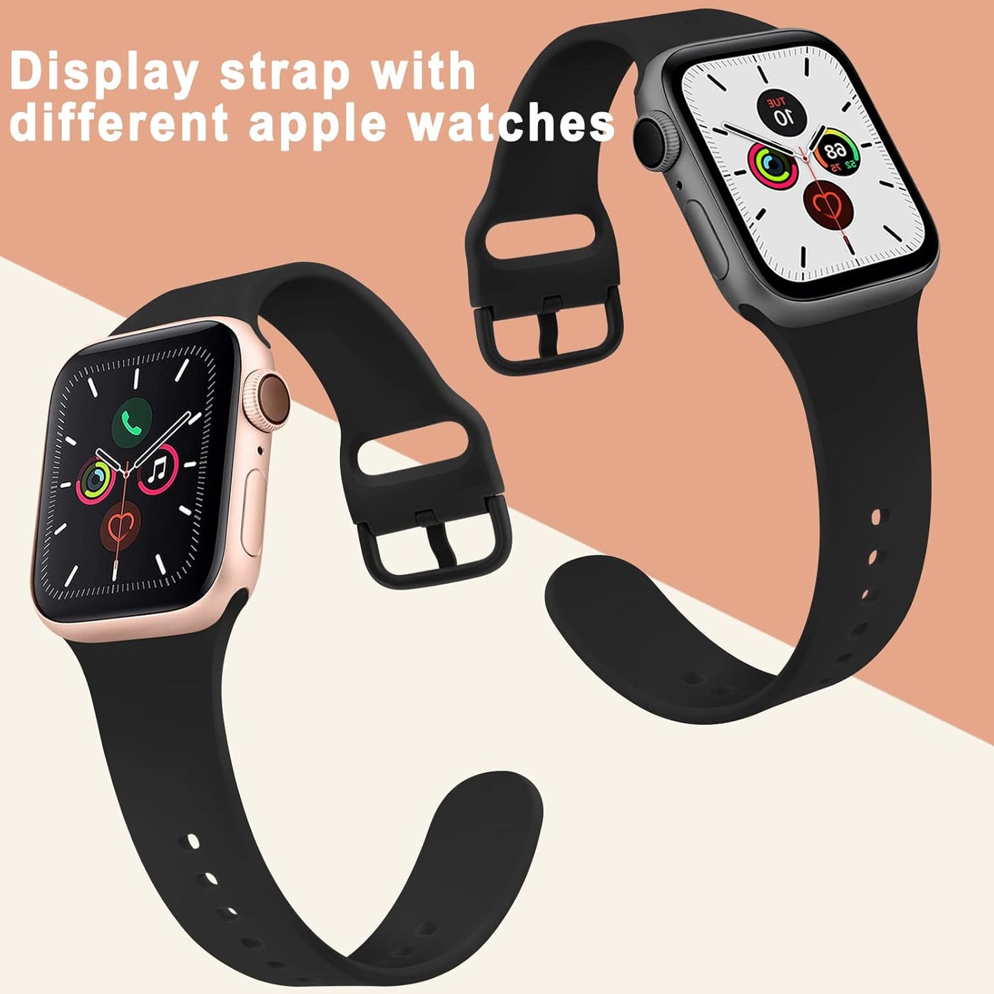 Sport Band Compatible with Apple Watch Band 38Mm 45Mm 44Mm 42Mm 41Mm 40Mm, Soft Silicone Waterproof Strap Replacement for Iwatch Apple Watch SE Series 9 8 7 6 5 4 3 2 1 for Women Men